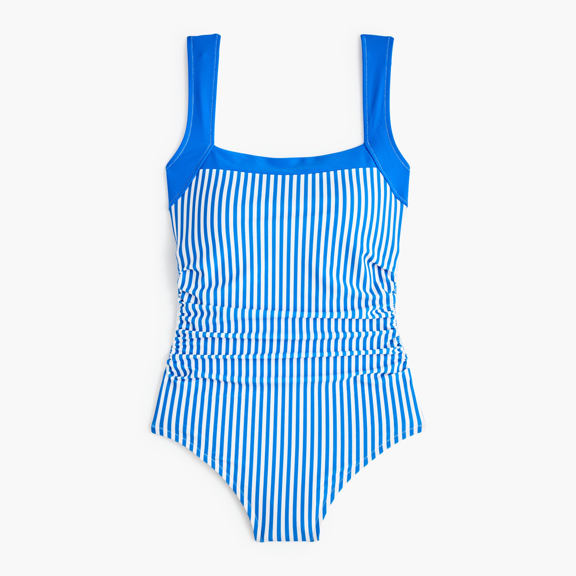 Striped squareneck one-piece