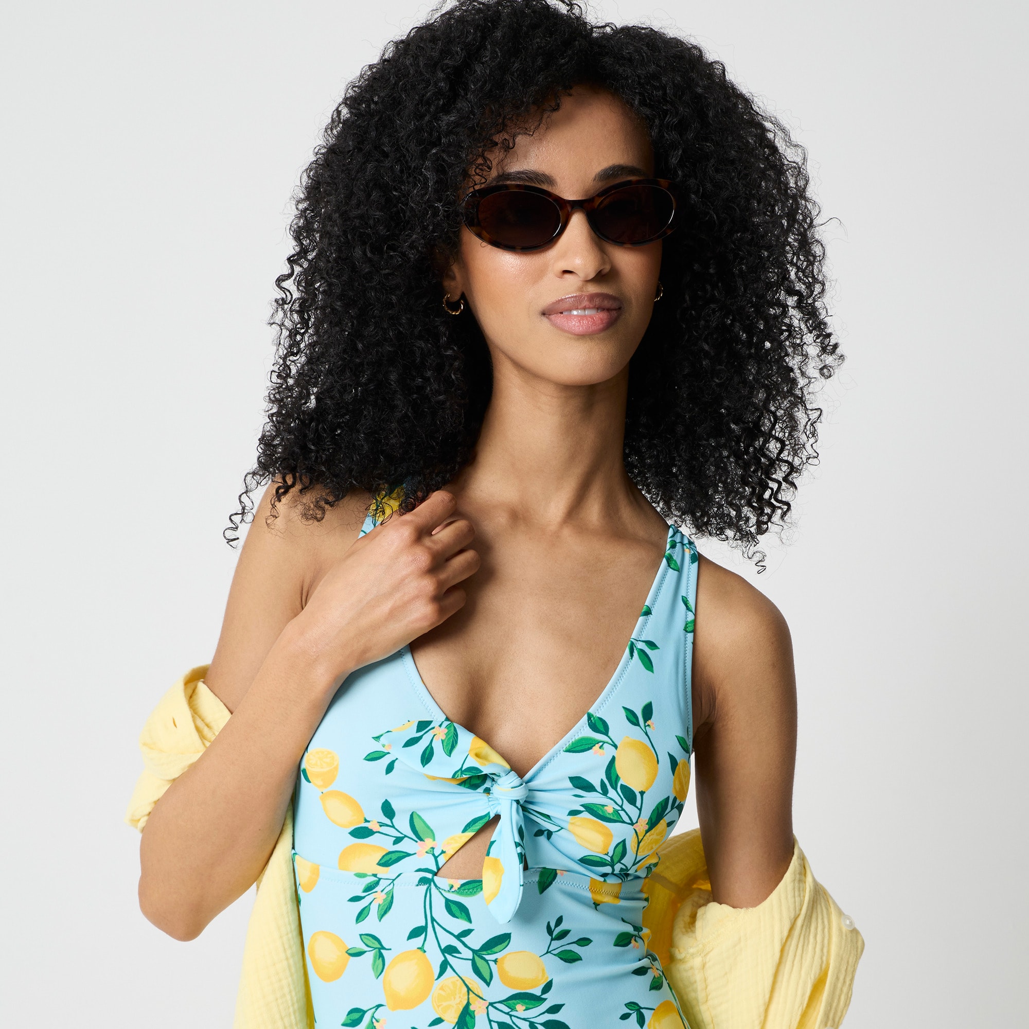 Lemon-print one-piece swimsuit - image 2