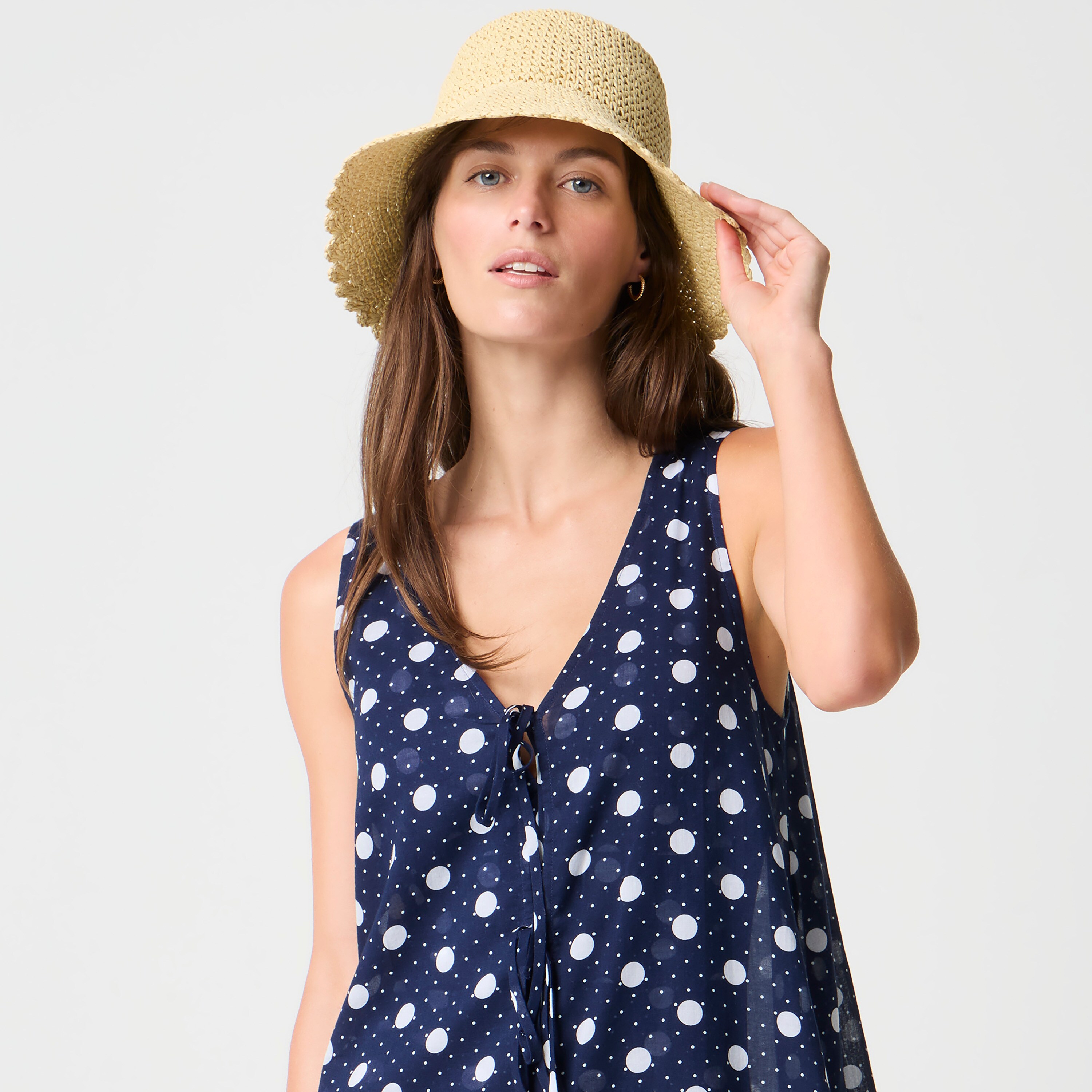 Polka-dot mini cover-up