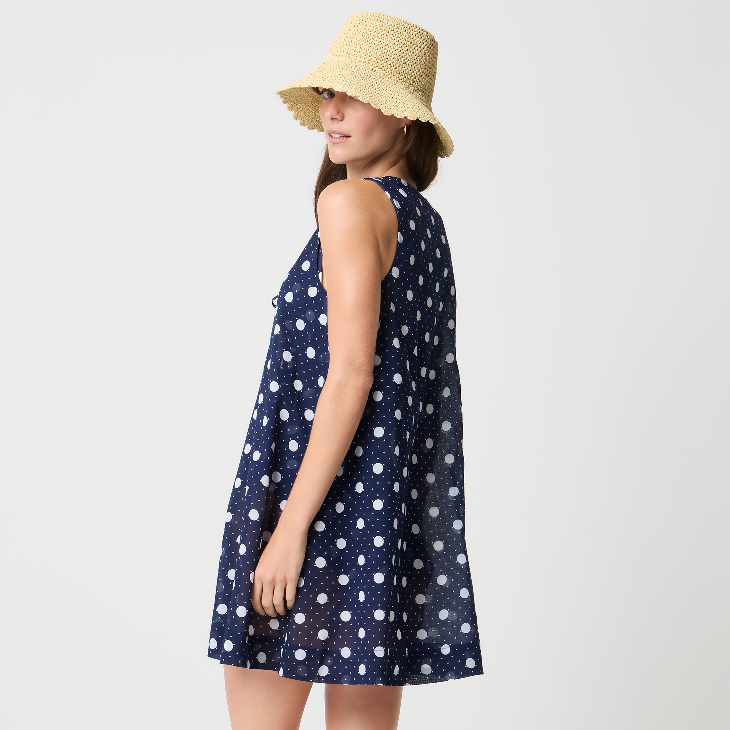Polka-dot mini cover-up