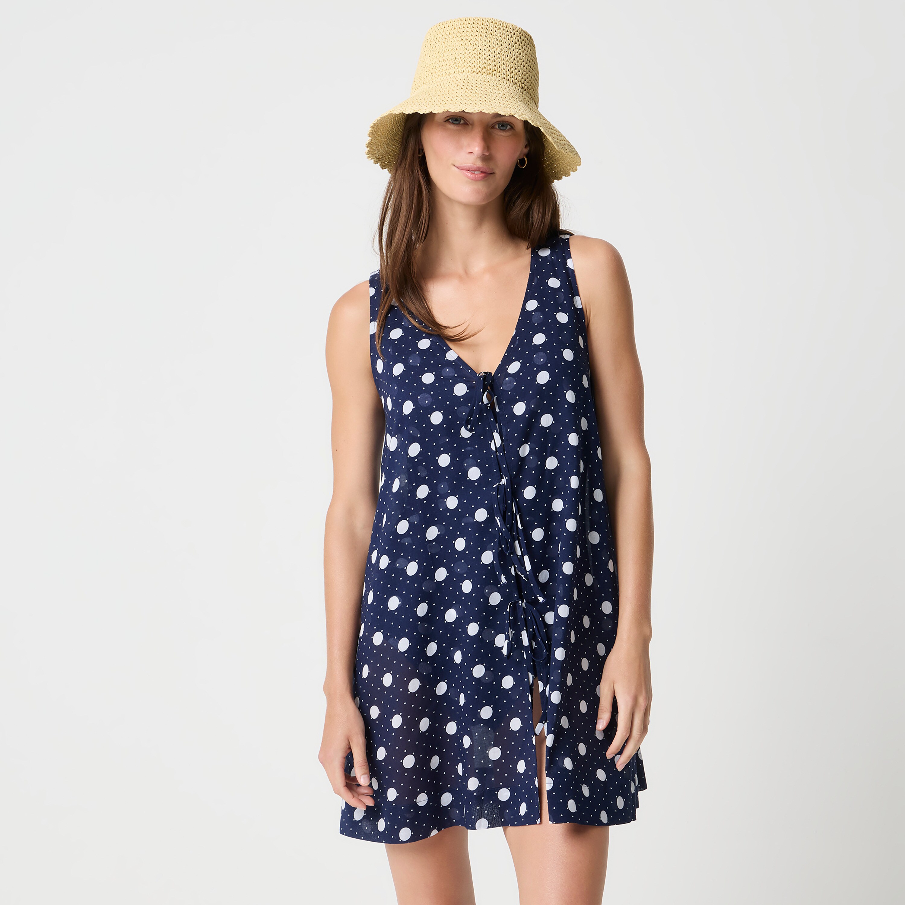 Polka-dot mini cover-up