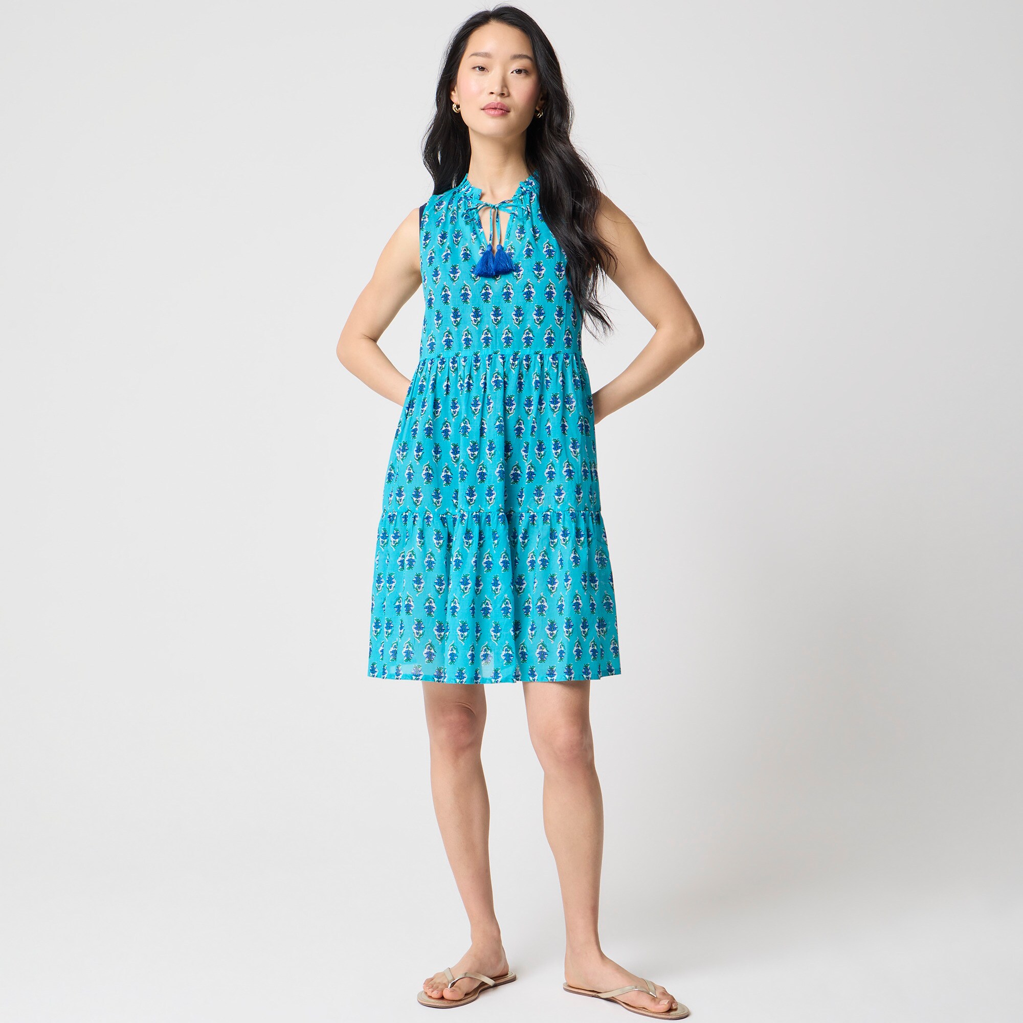 Block-print tiered cover-up