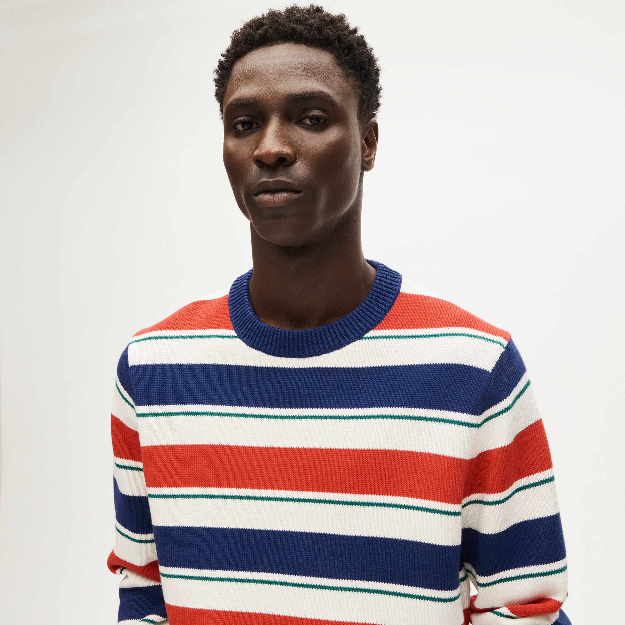 Heritage cotton sweater in stripe