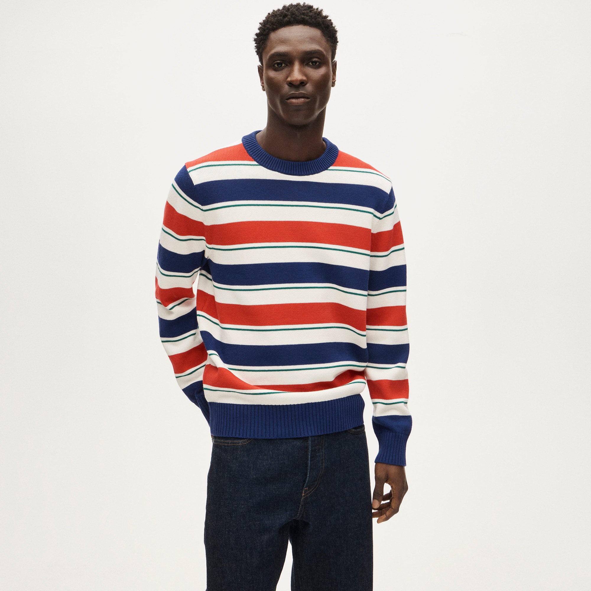 Heritage cotton sweater in stripe