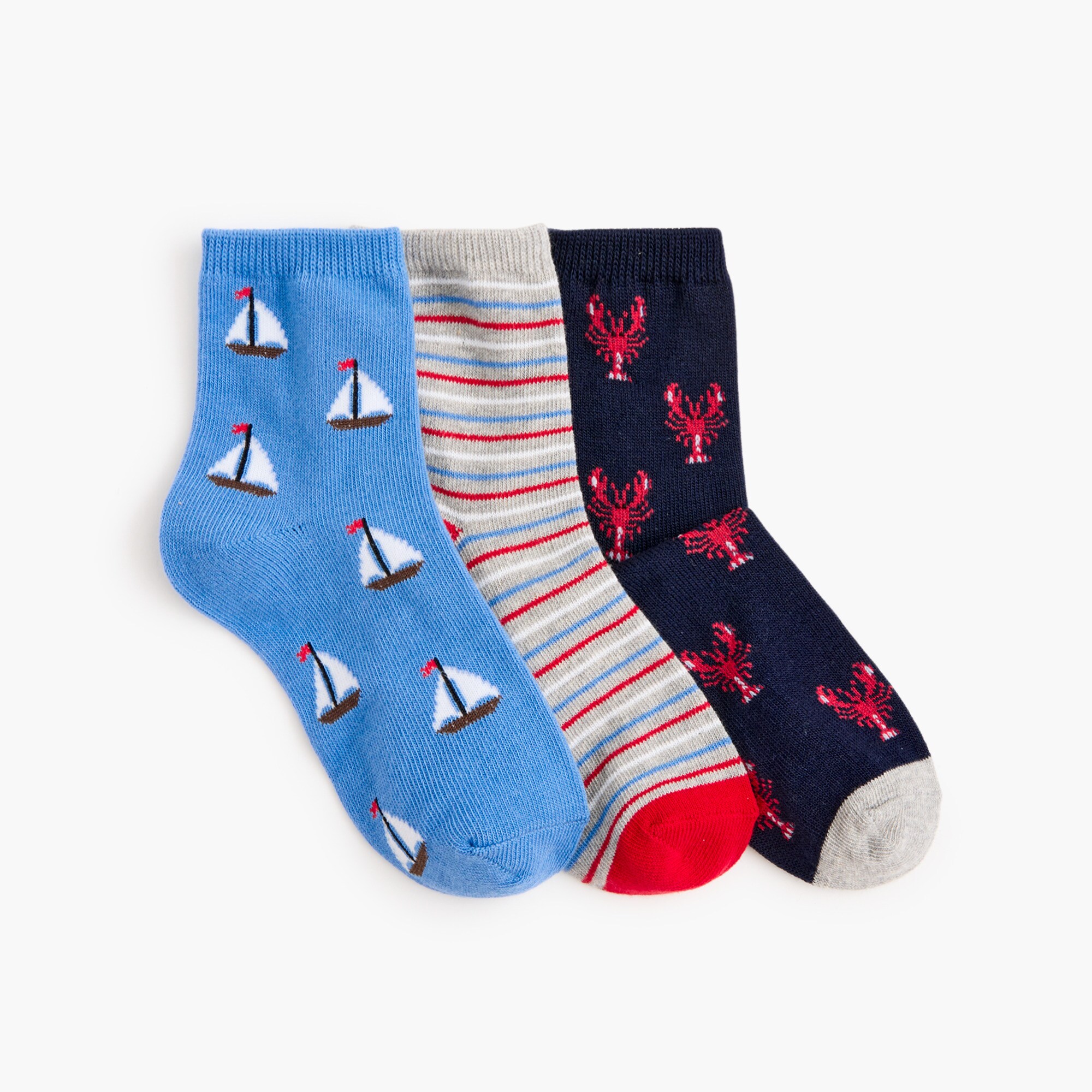 boys' lobster socks three-pack for boys