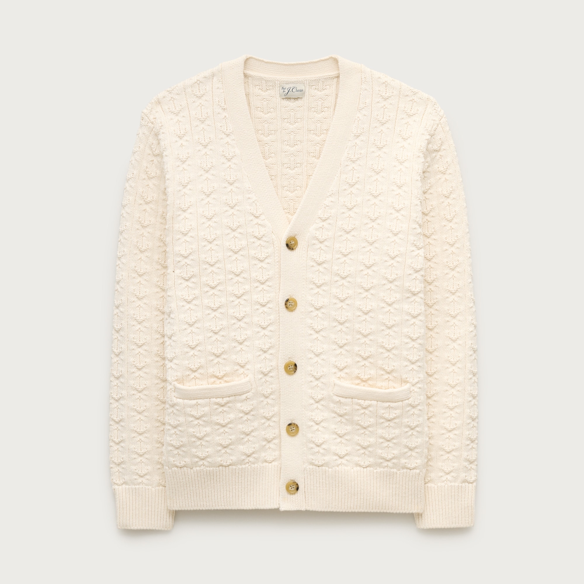 Cotton anchor-knit V-neck cardigan from J.Crew - $148