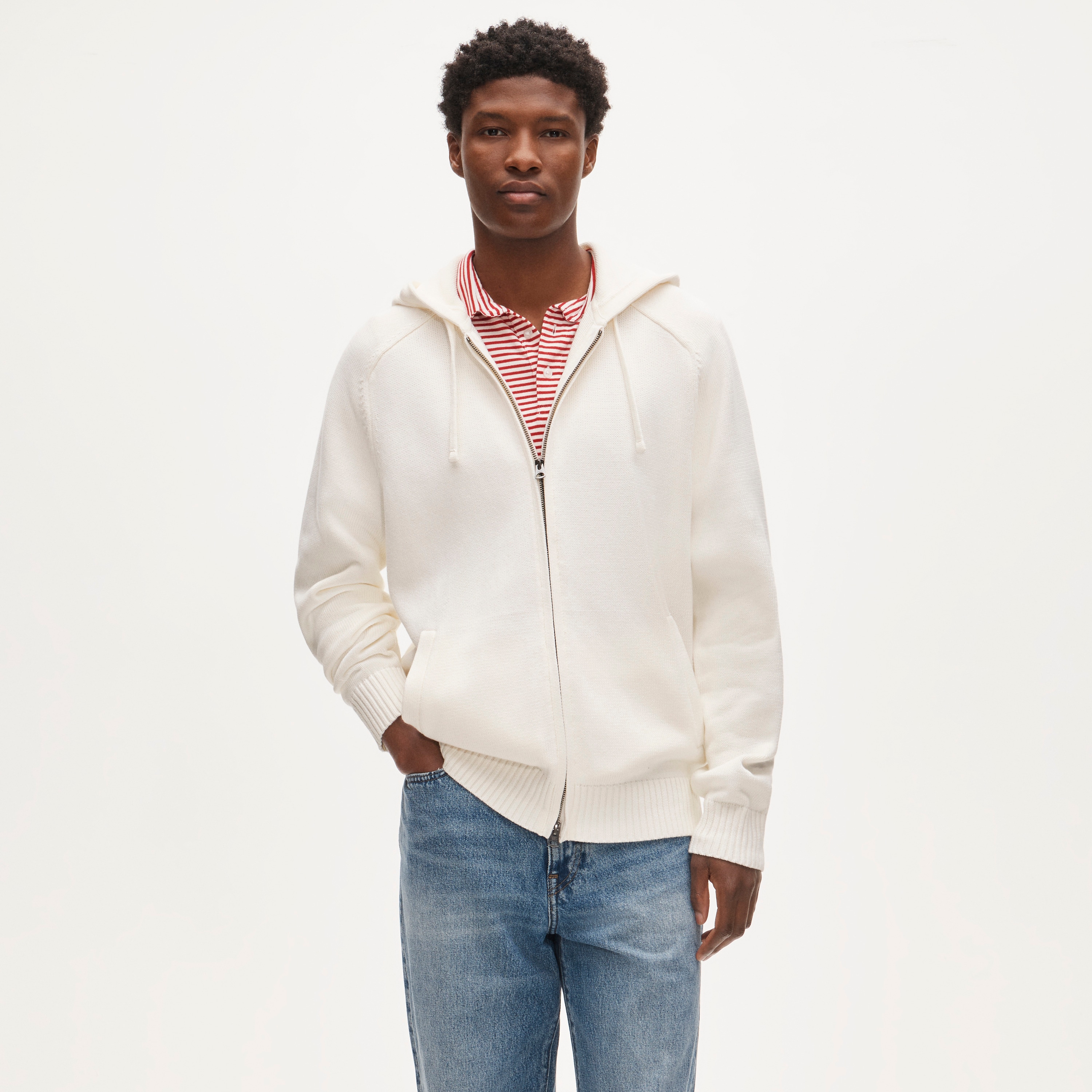 Heritage Cotton Hooded Full-zip Sweater For Men | J.Crew