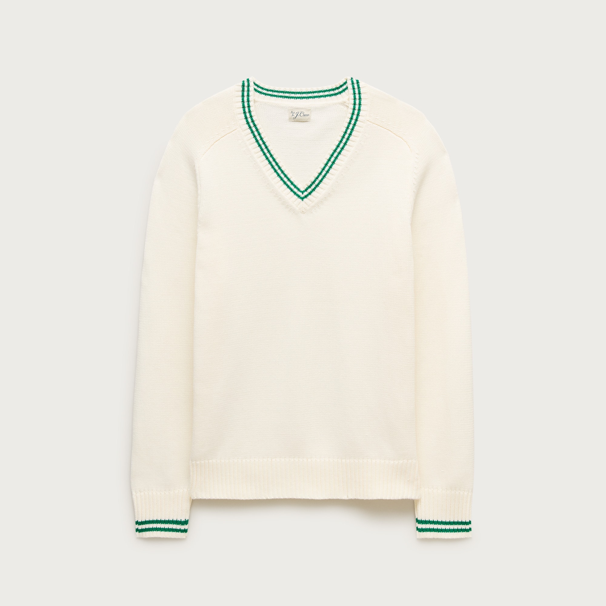 Tipped Heritage Cotton V-neck Sweater For Men | J.Crew