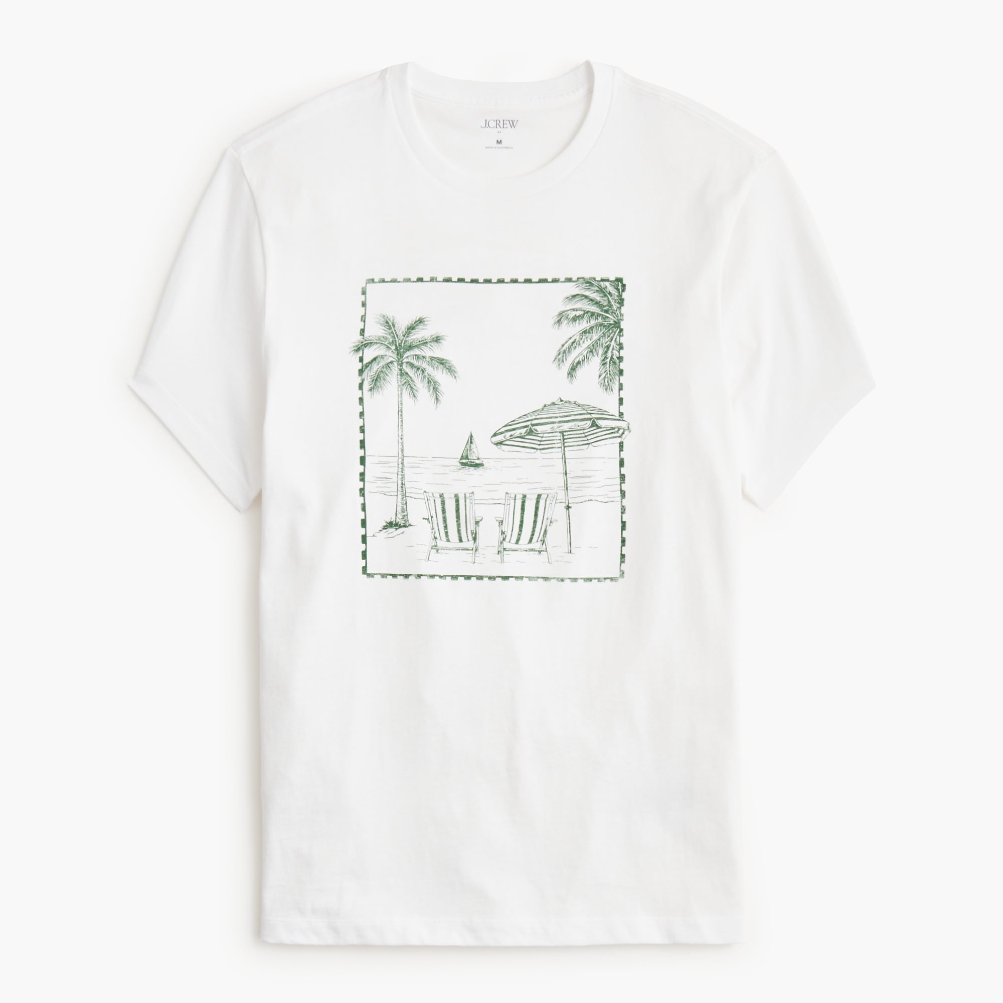 Beach lounge scene graphic tee