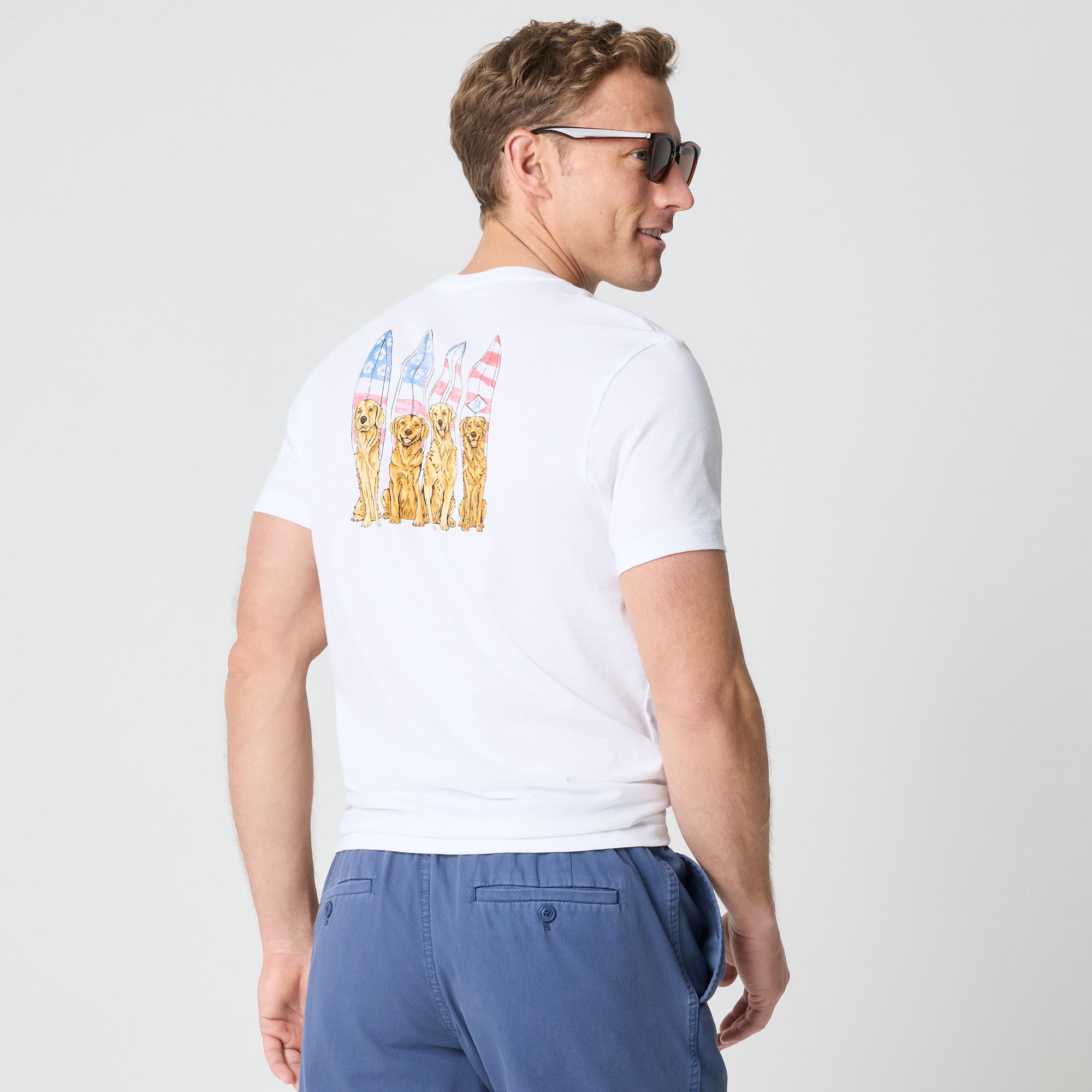 Surfing dogs graphic tee