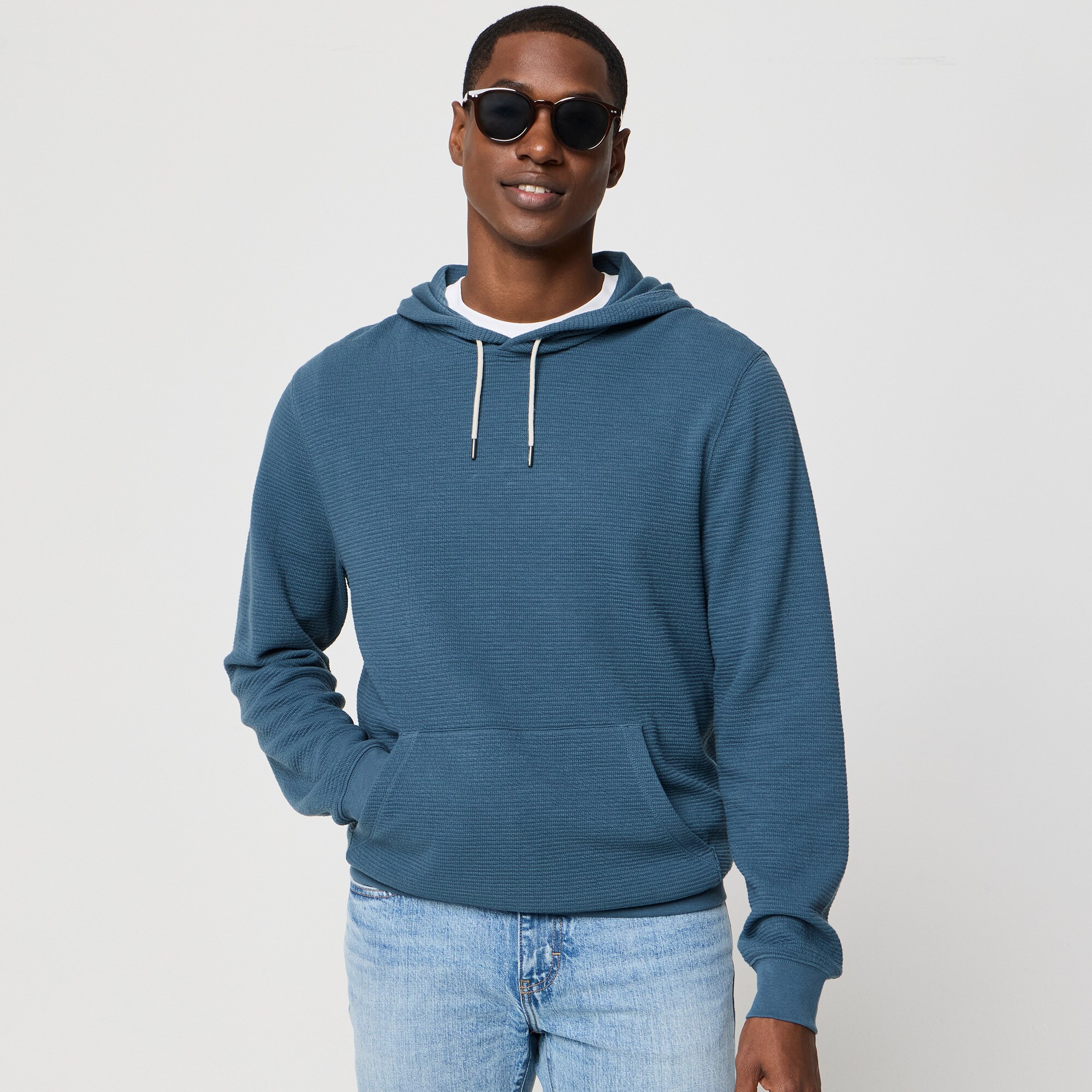 Waffle-knit Hoodie For Men | Factory