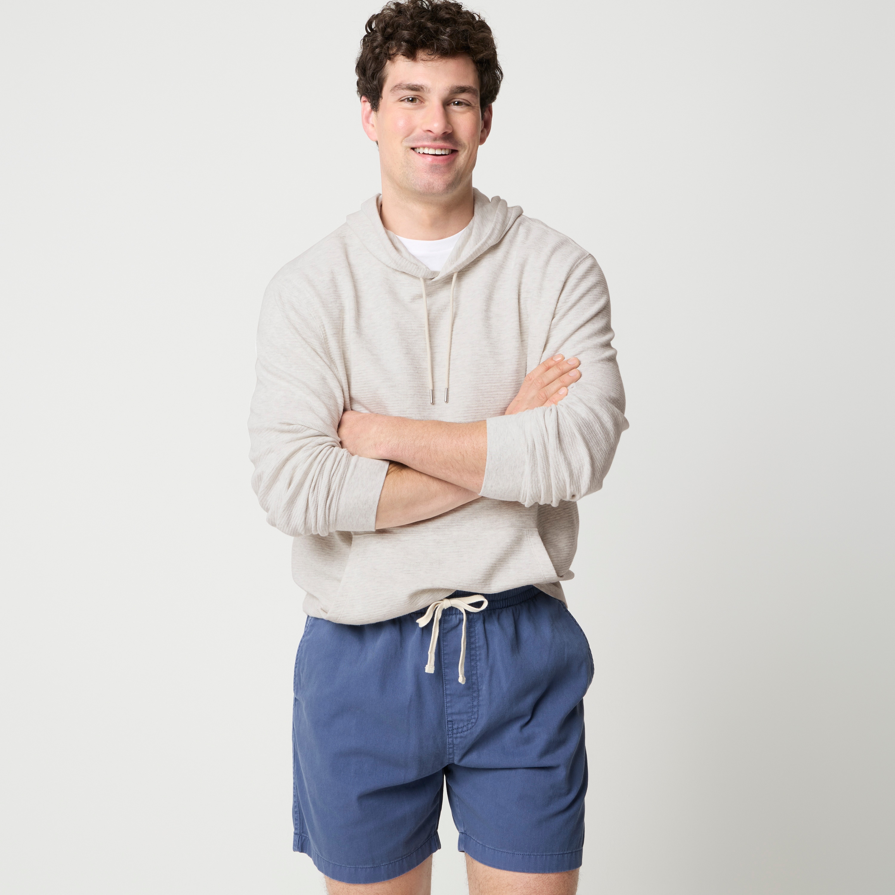 Waffle-knit hoodie