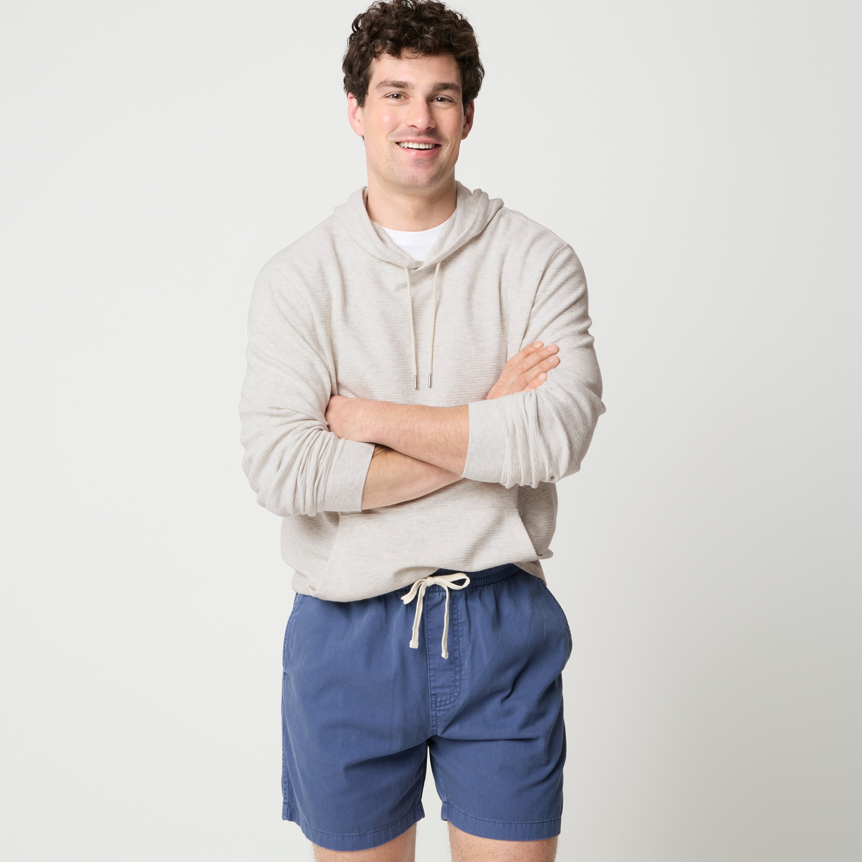 Waffle-knit hoodie