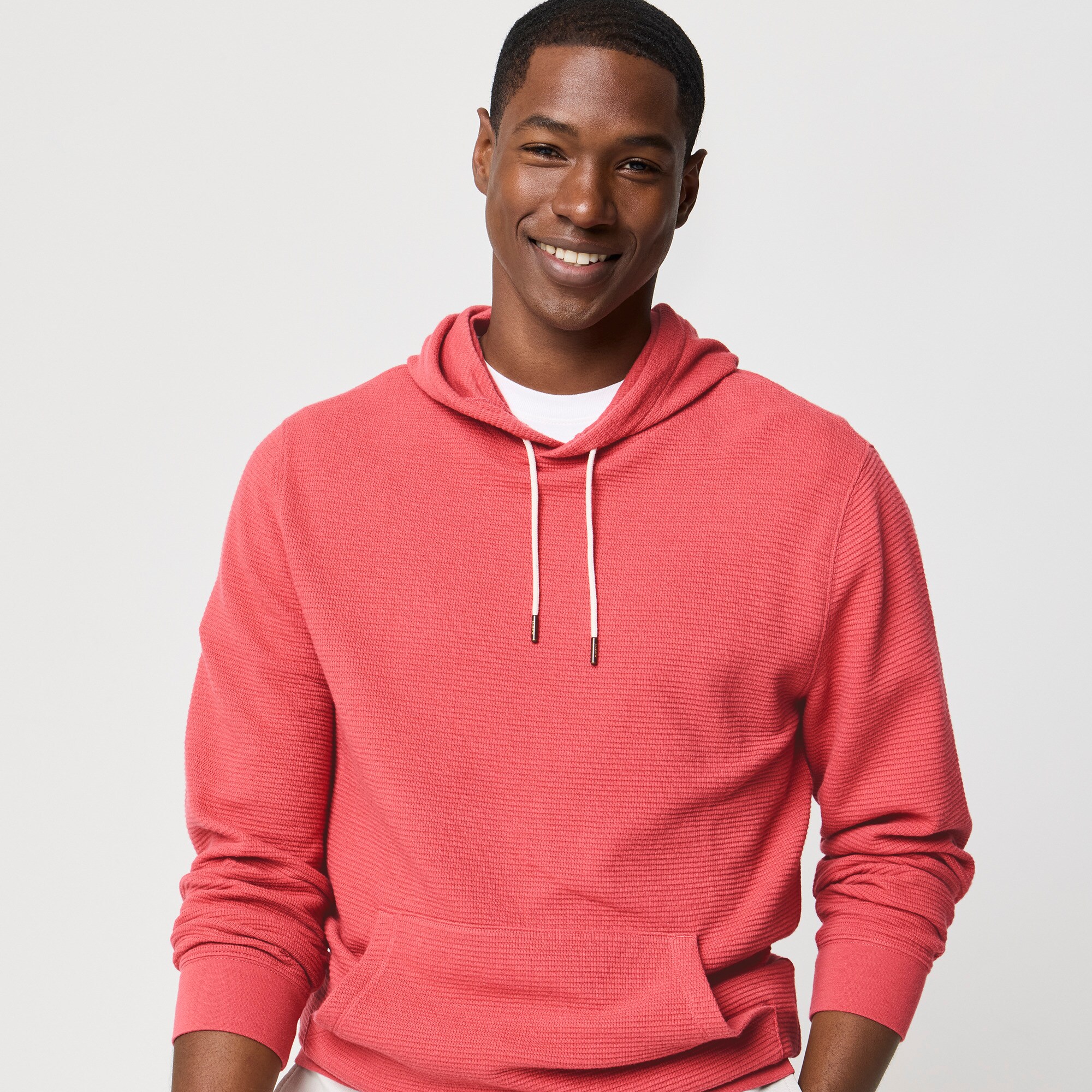 Waffle-knit hoodie
