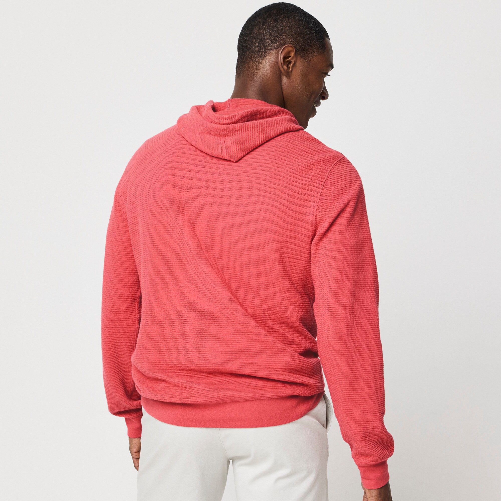 Waffle-knit hoodie