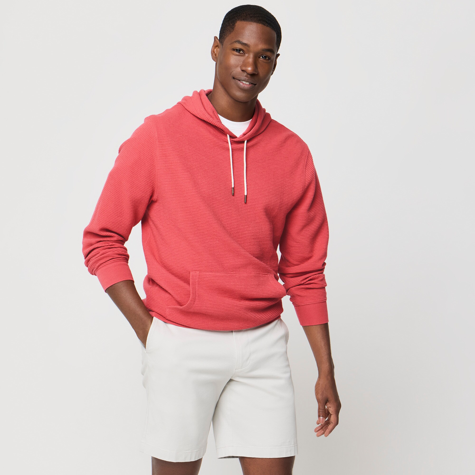 Waffle-knit hoodie