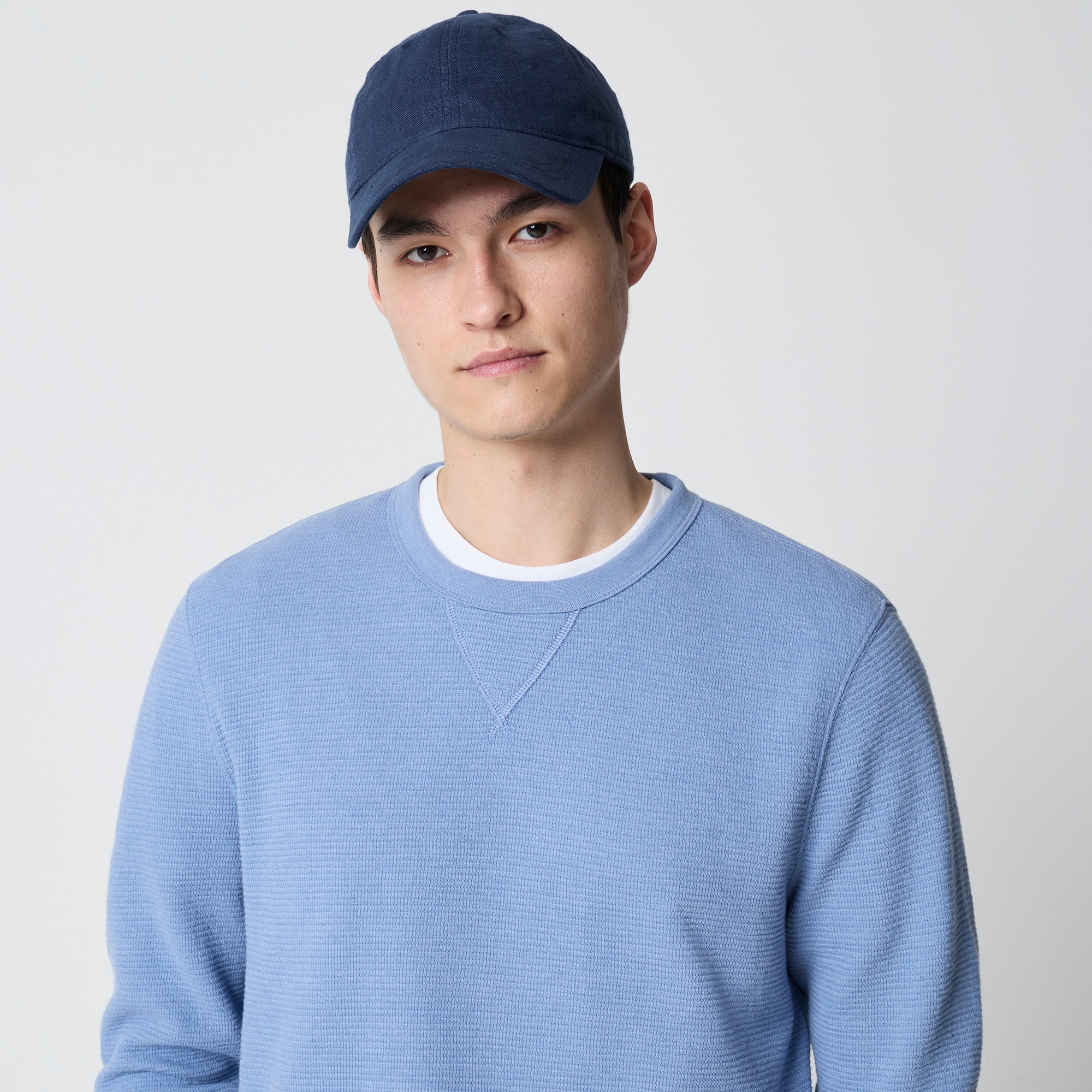 Waffle-knit crewneck sweatshirt