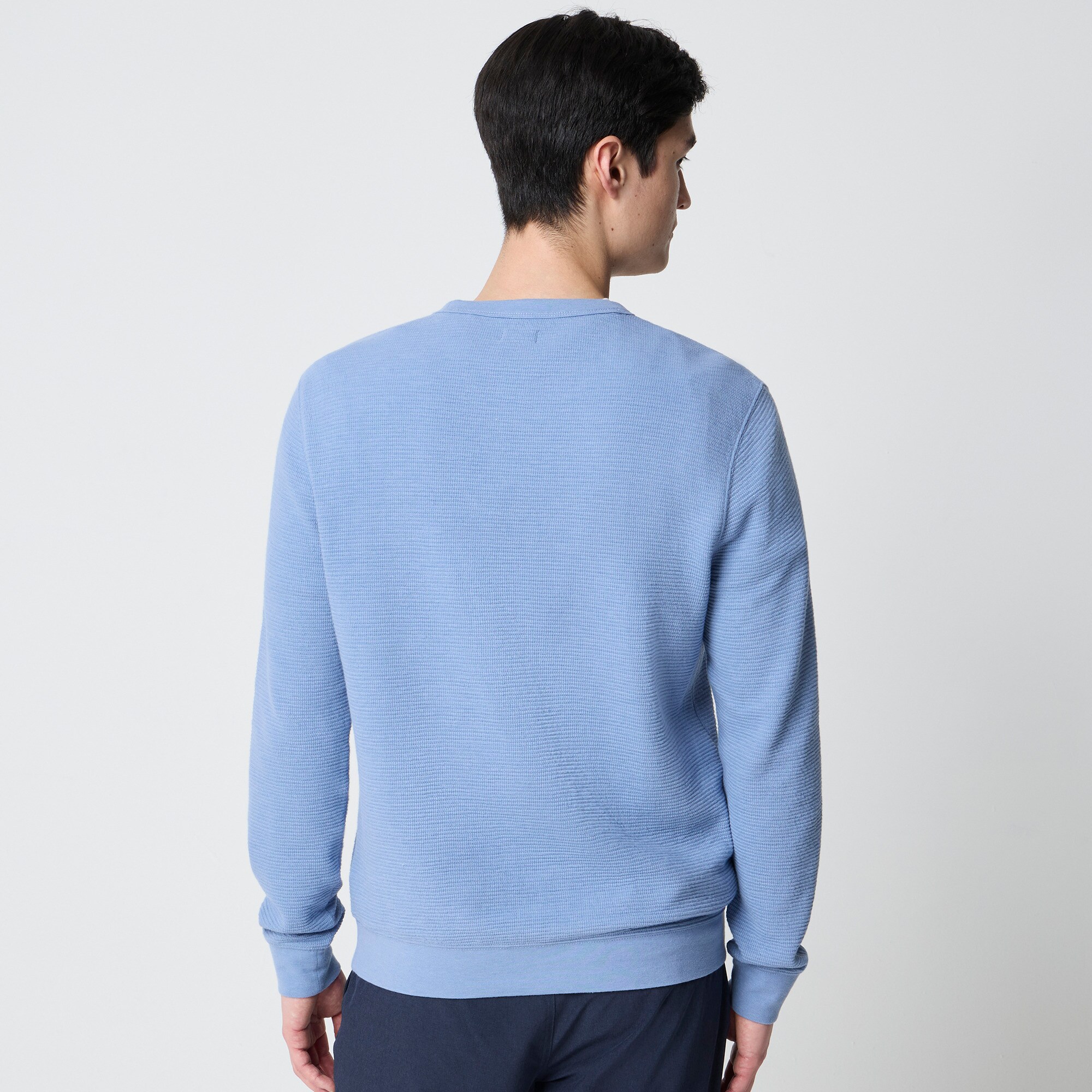 Waffle-knit crewneck sweatshirt