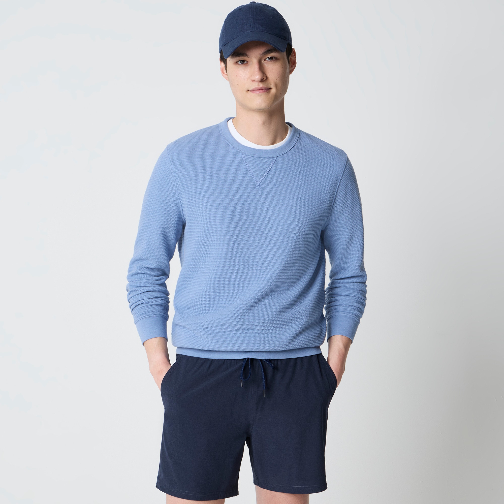 Waffle-knit crewneck sweatshirt - image 5