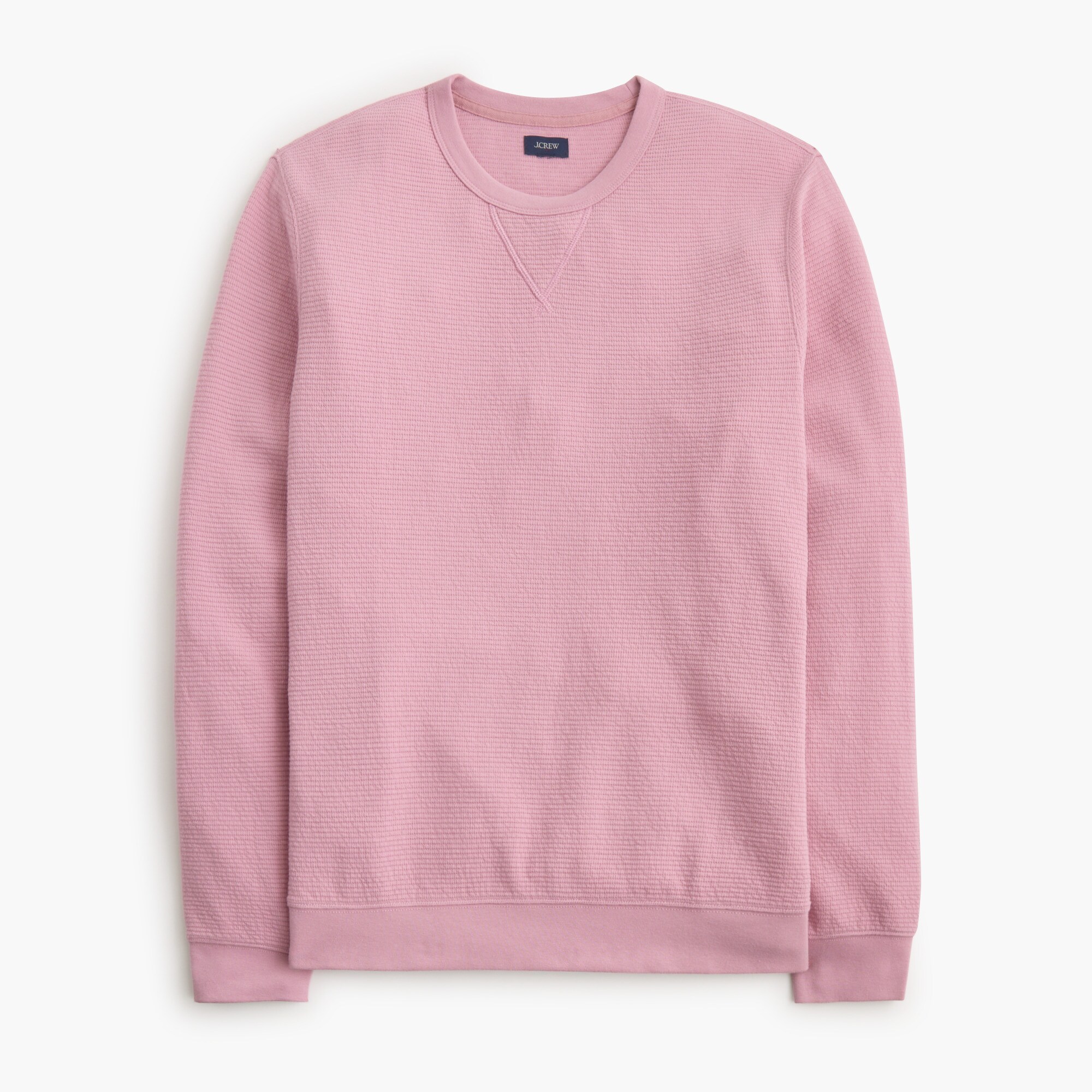 Waffle-knit Crewneck Sweatshirt For Men | Factory