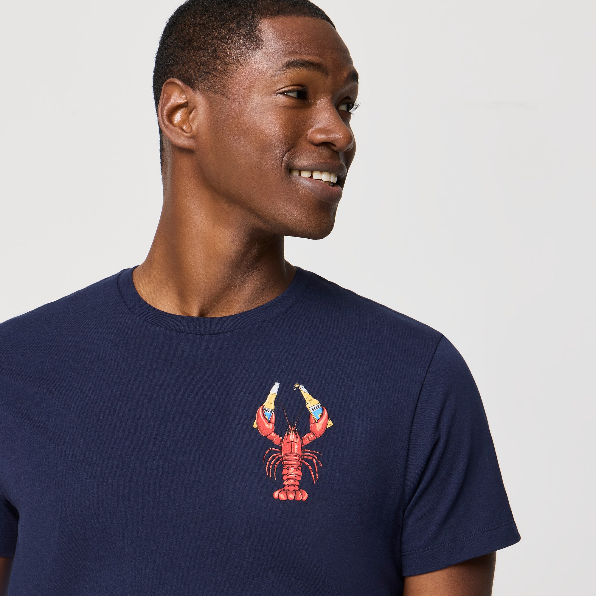 Lobster With Beer Graphic Tee For Men | Factory
