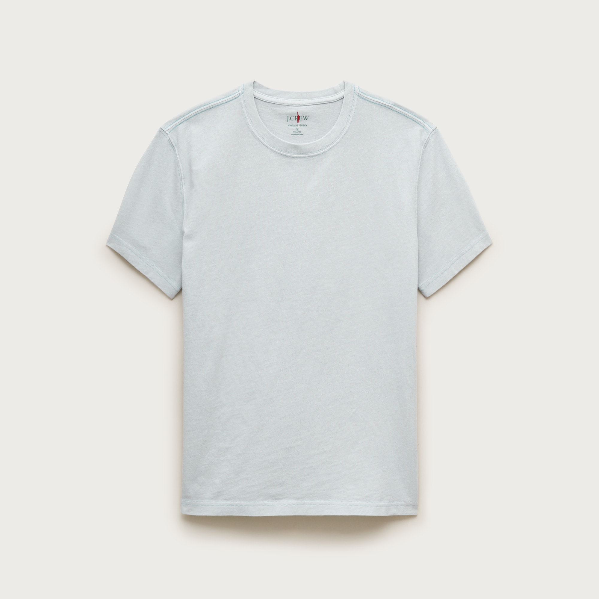 Vintage-wash cotton T-shirt with contrast stitching
