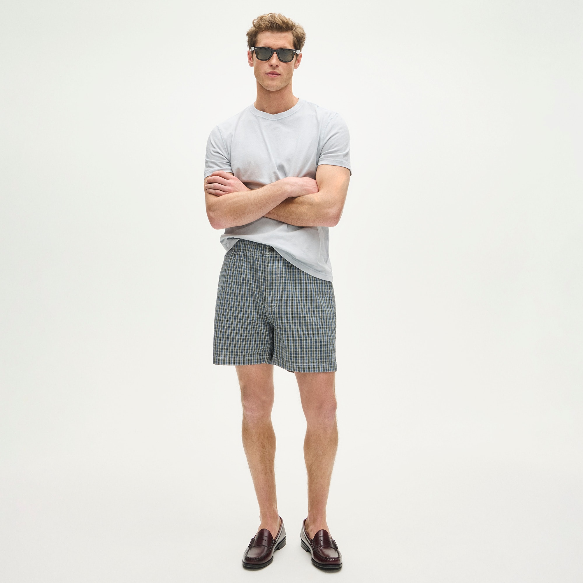 Vintage-wash cotton T-shirt with contrast stitching
