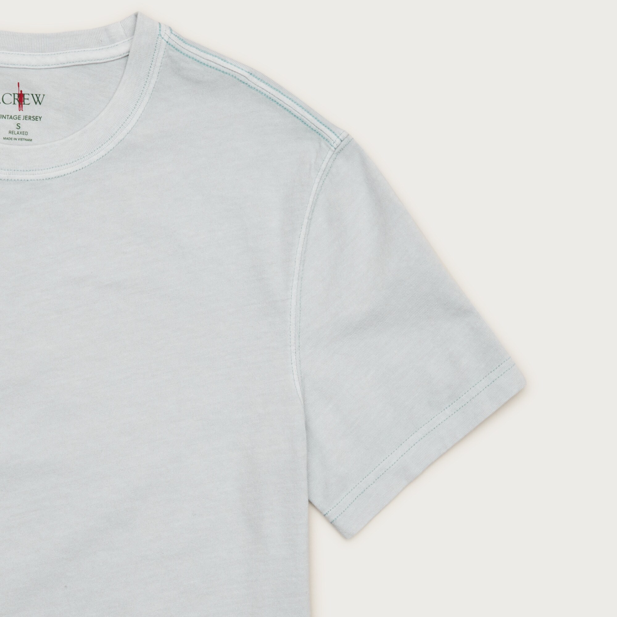 Vintage-wash cotton T-shirt with contrast stitching