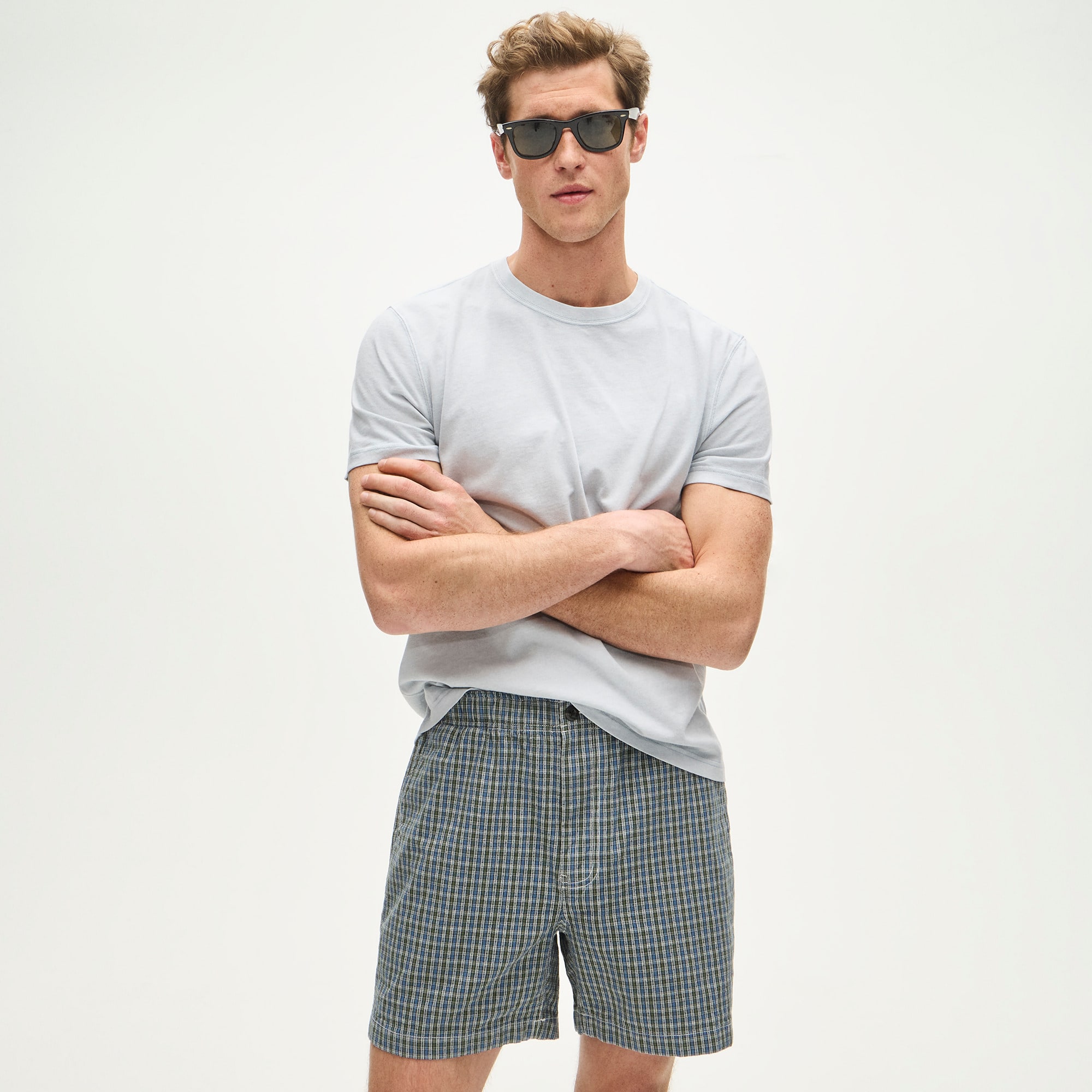 Vintage-wash cotton T-shirt with contrast stitching