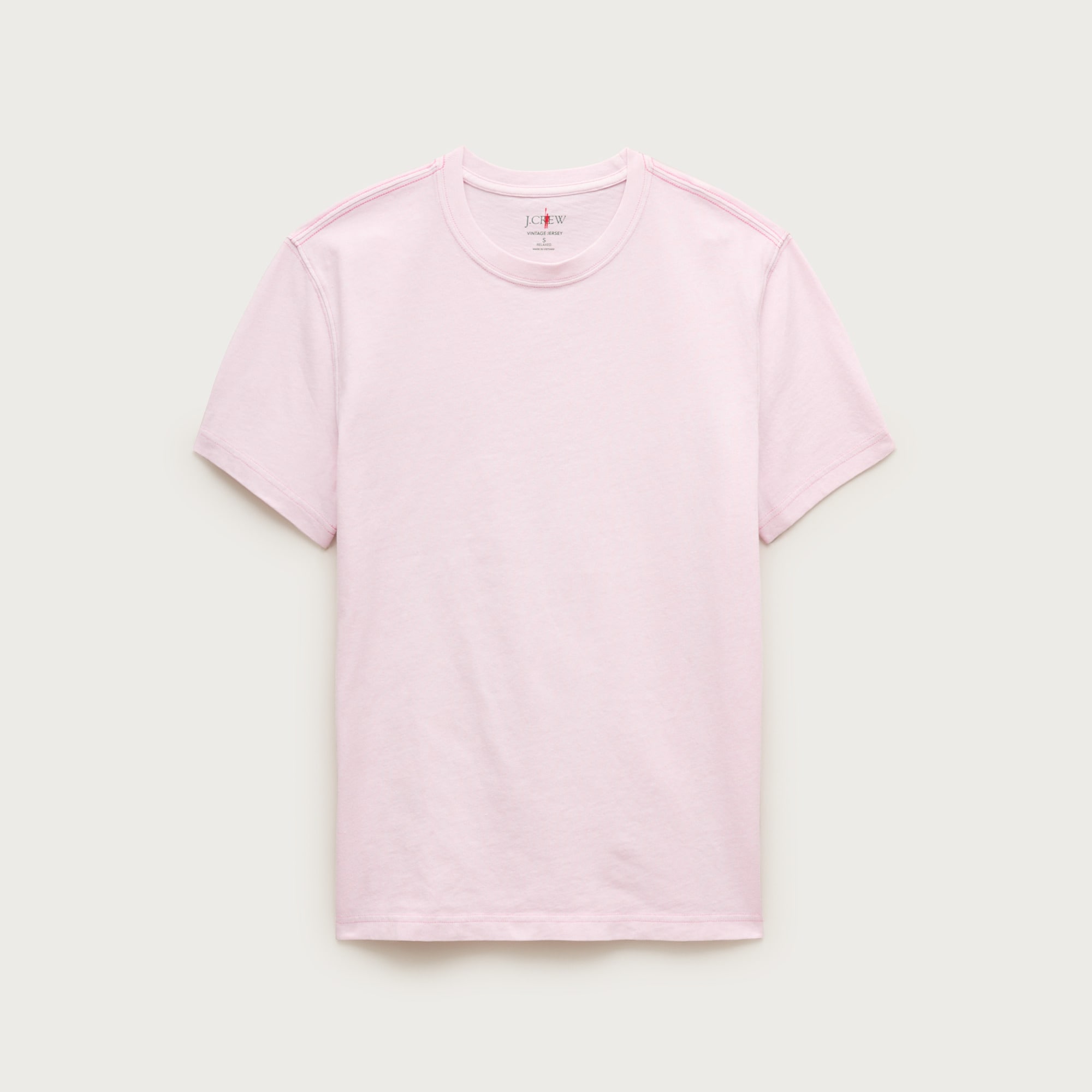 Vintage-wash cotton T-shirt with contrast stitching