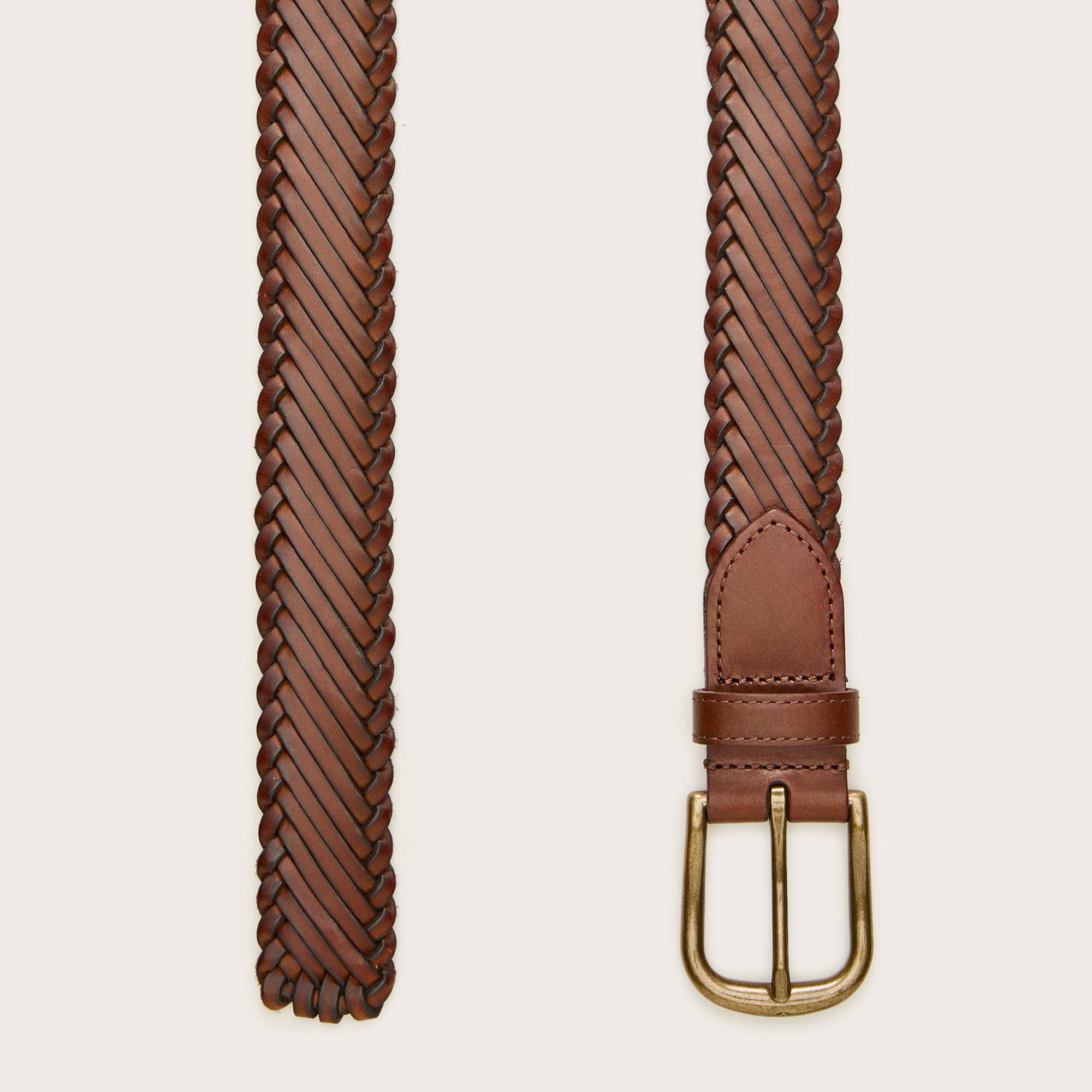 Diagonal Braided Leather Belt For Men | J.Crew
