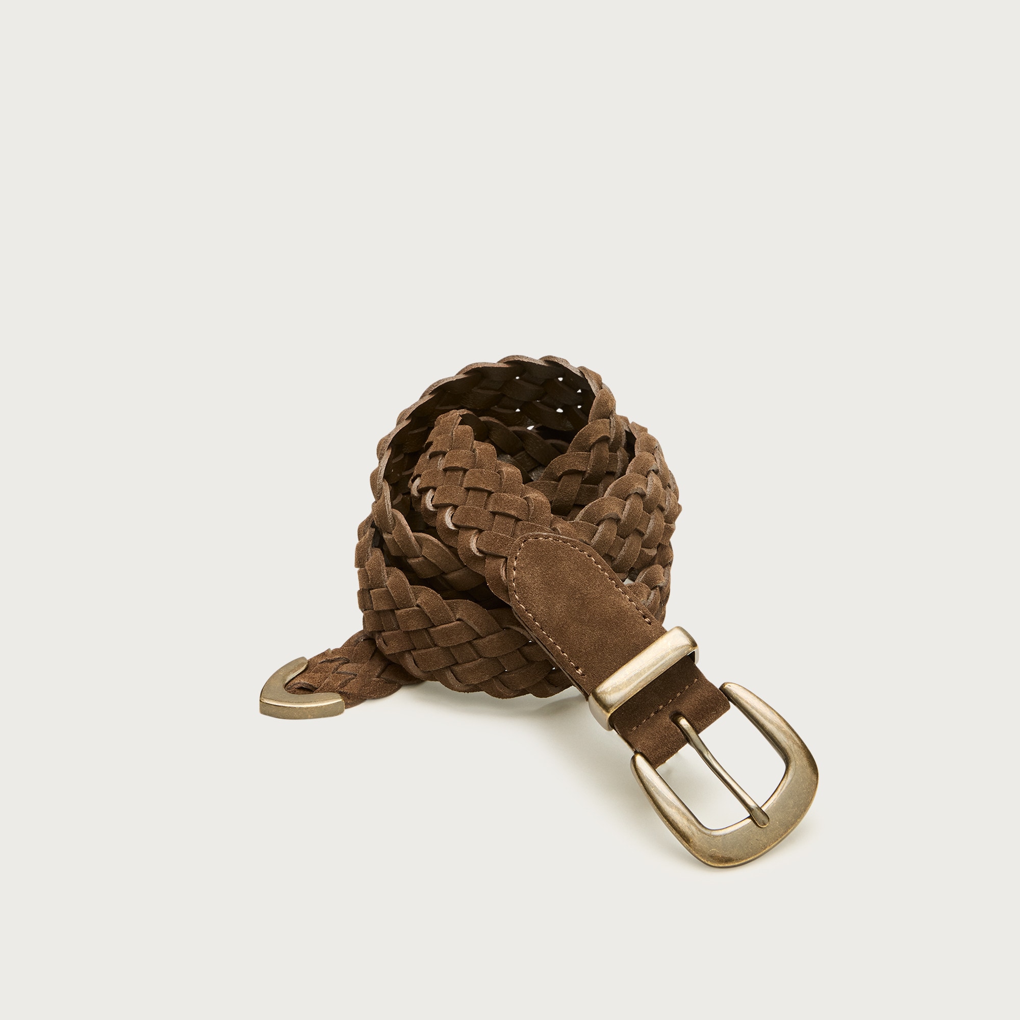 Western braided belt in Italian suede from J.Crew - $95