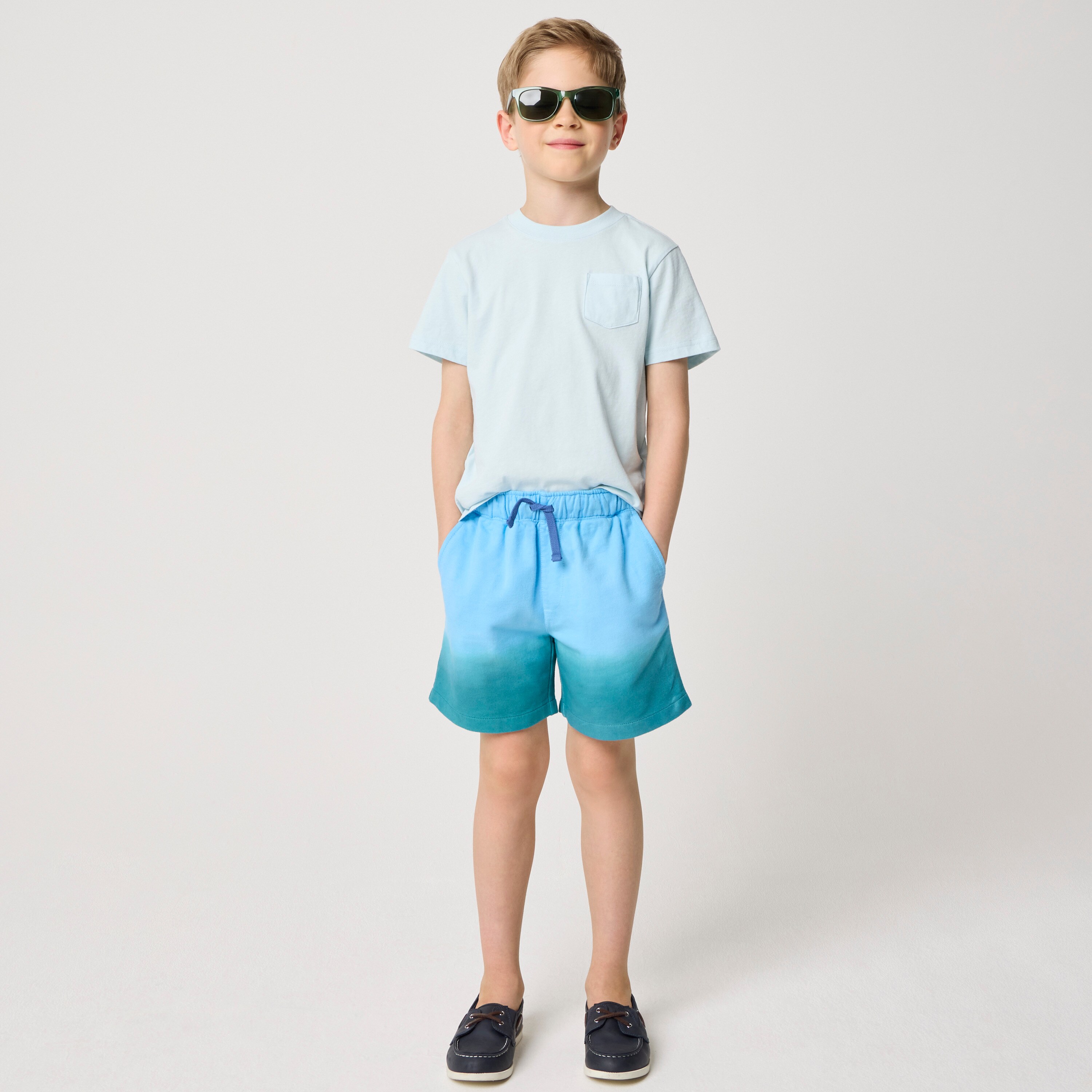 Boys' tie-dyed terry short