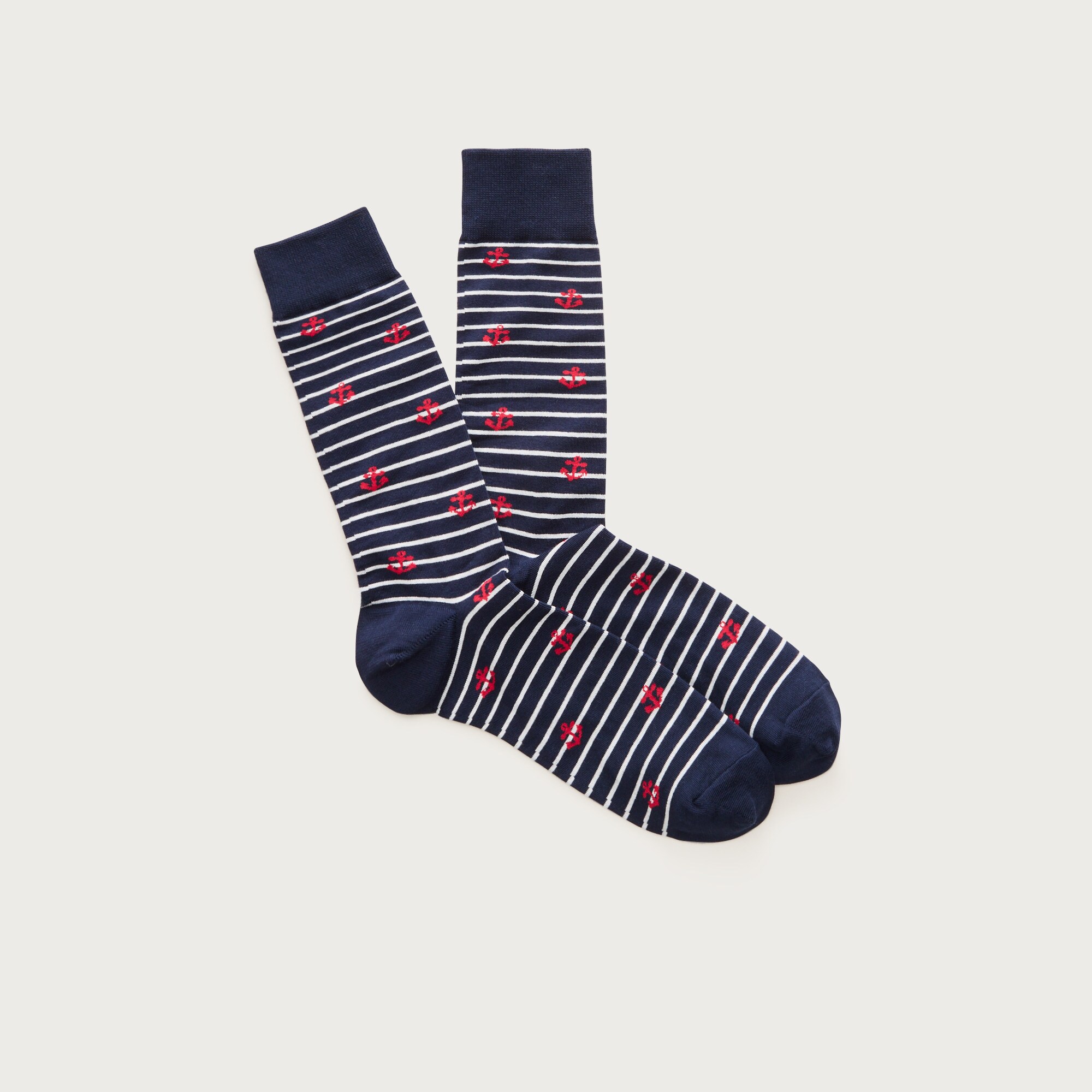 Striped anchor critter socks