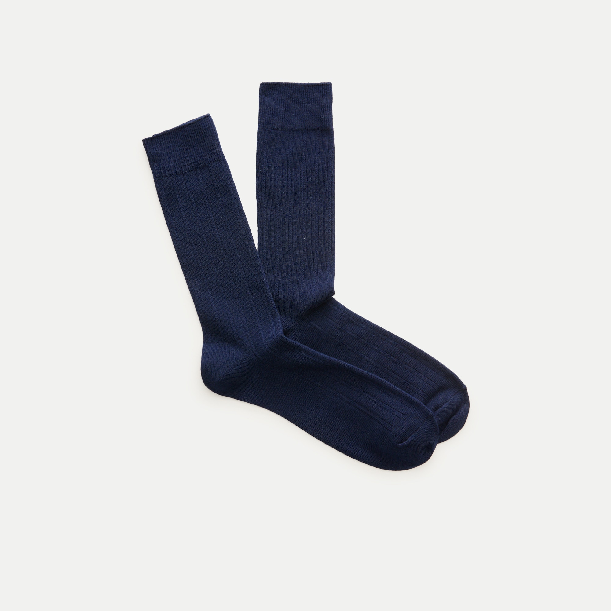 Ribbed cotton-blend socks