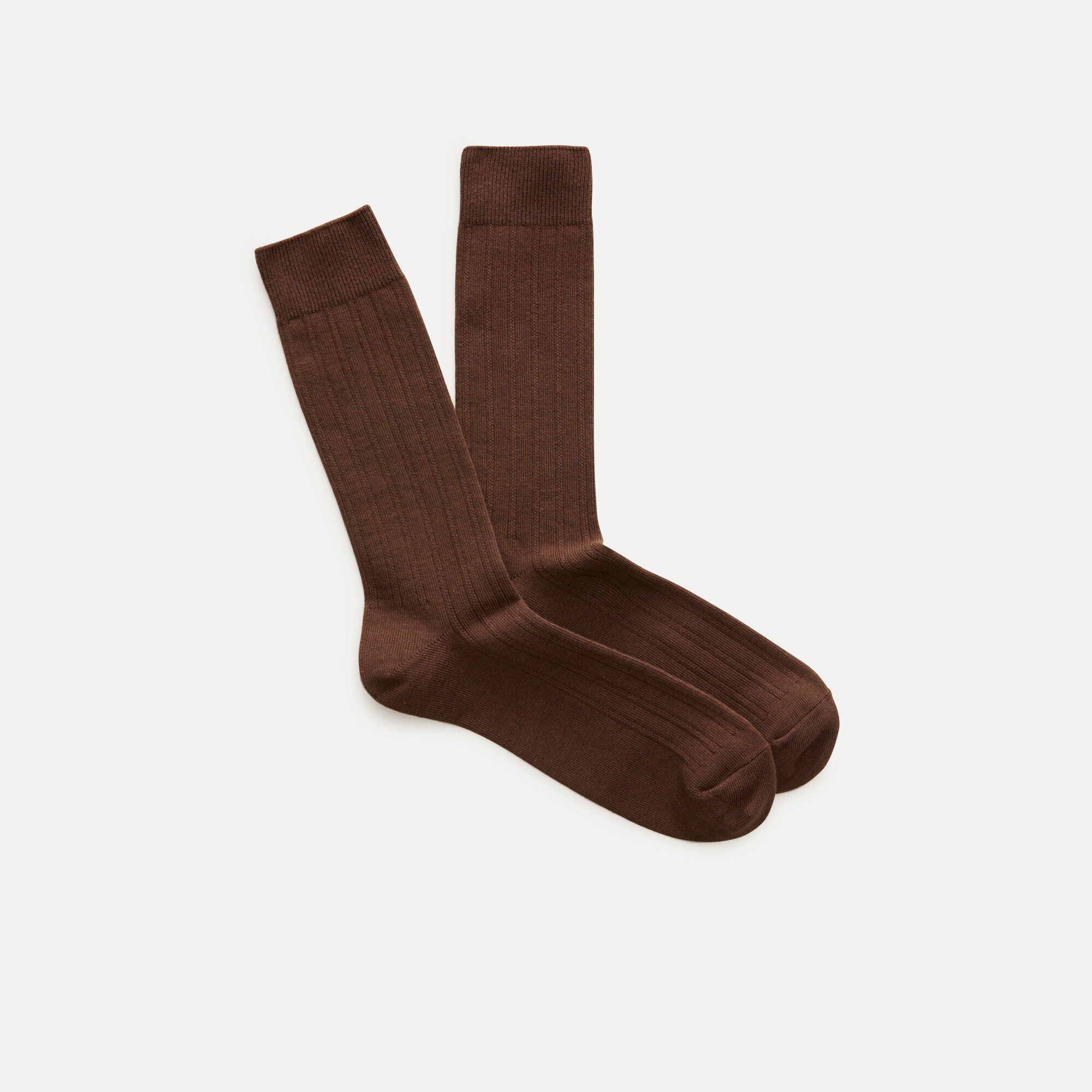 Ribbed cotton-blend socks