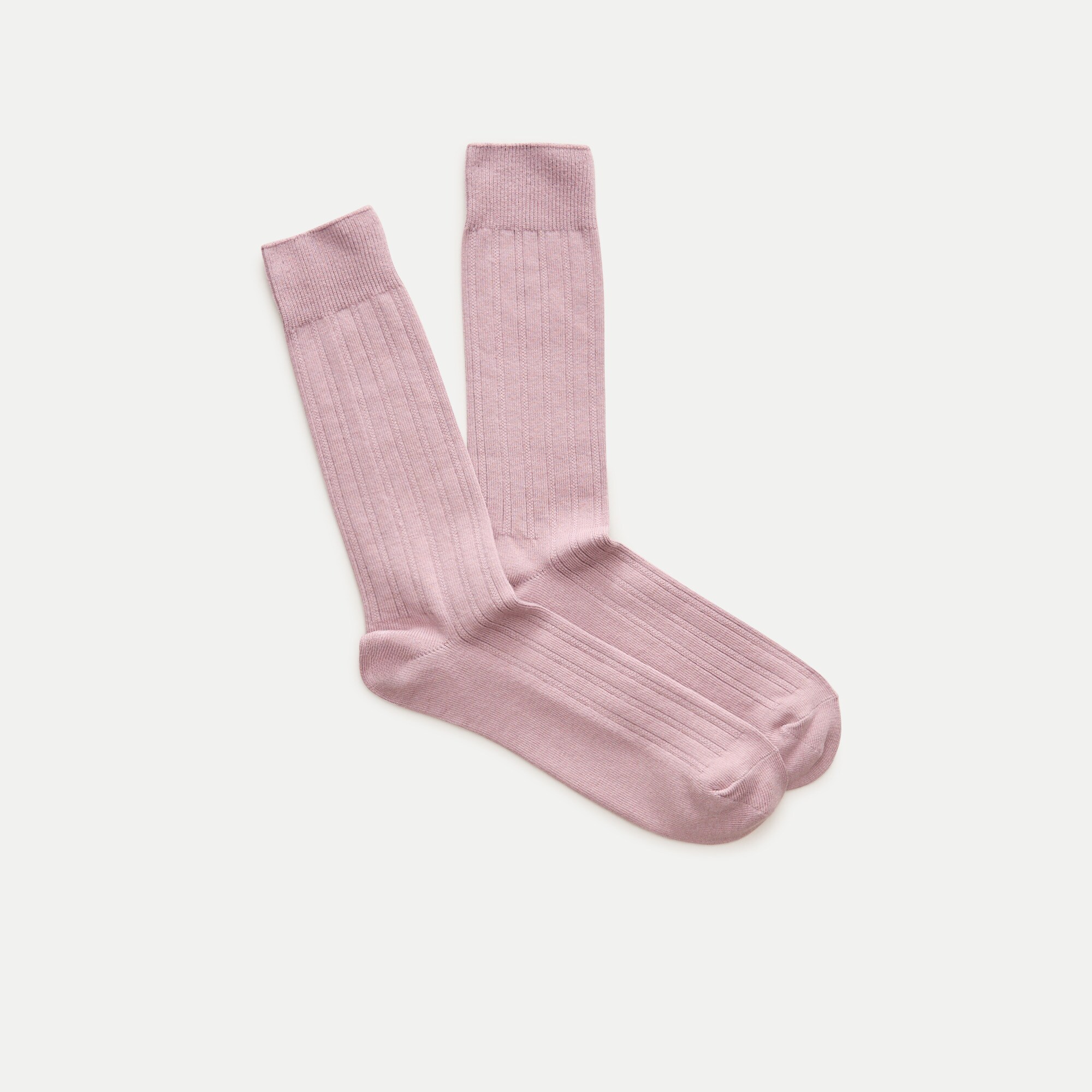 Ribbed cotton-blend socks