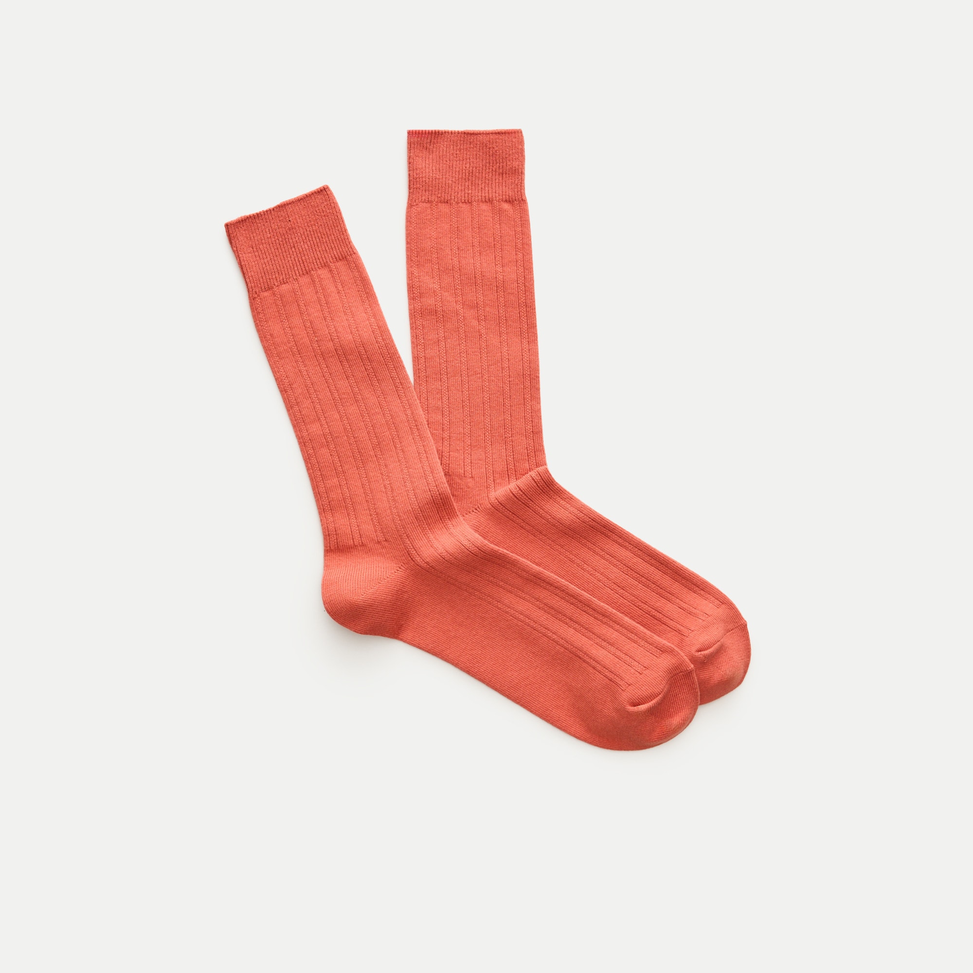 Ribbed cotton-blend socks