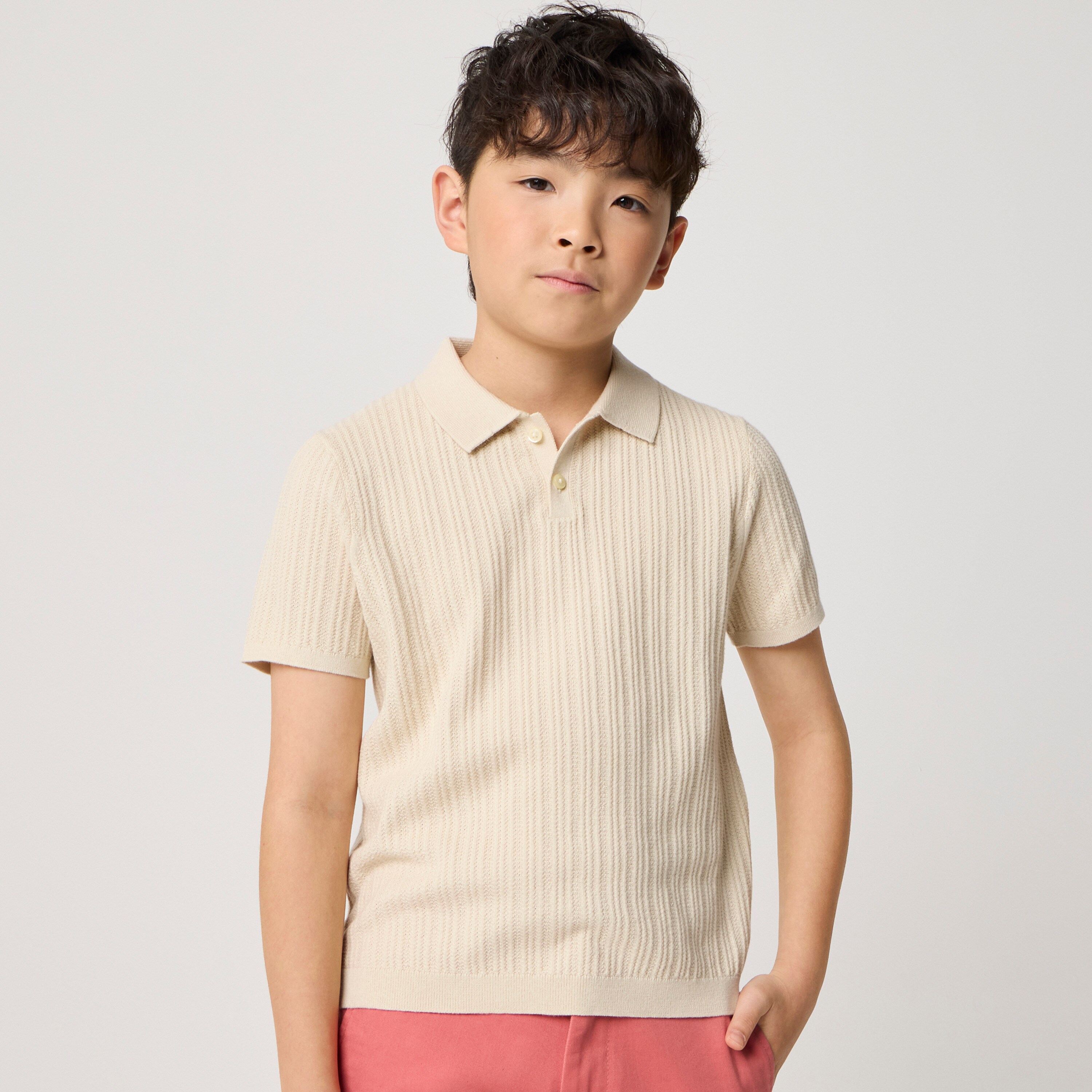 Boys' short-sleeve sweater-polo