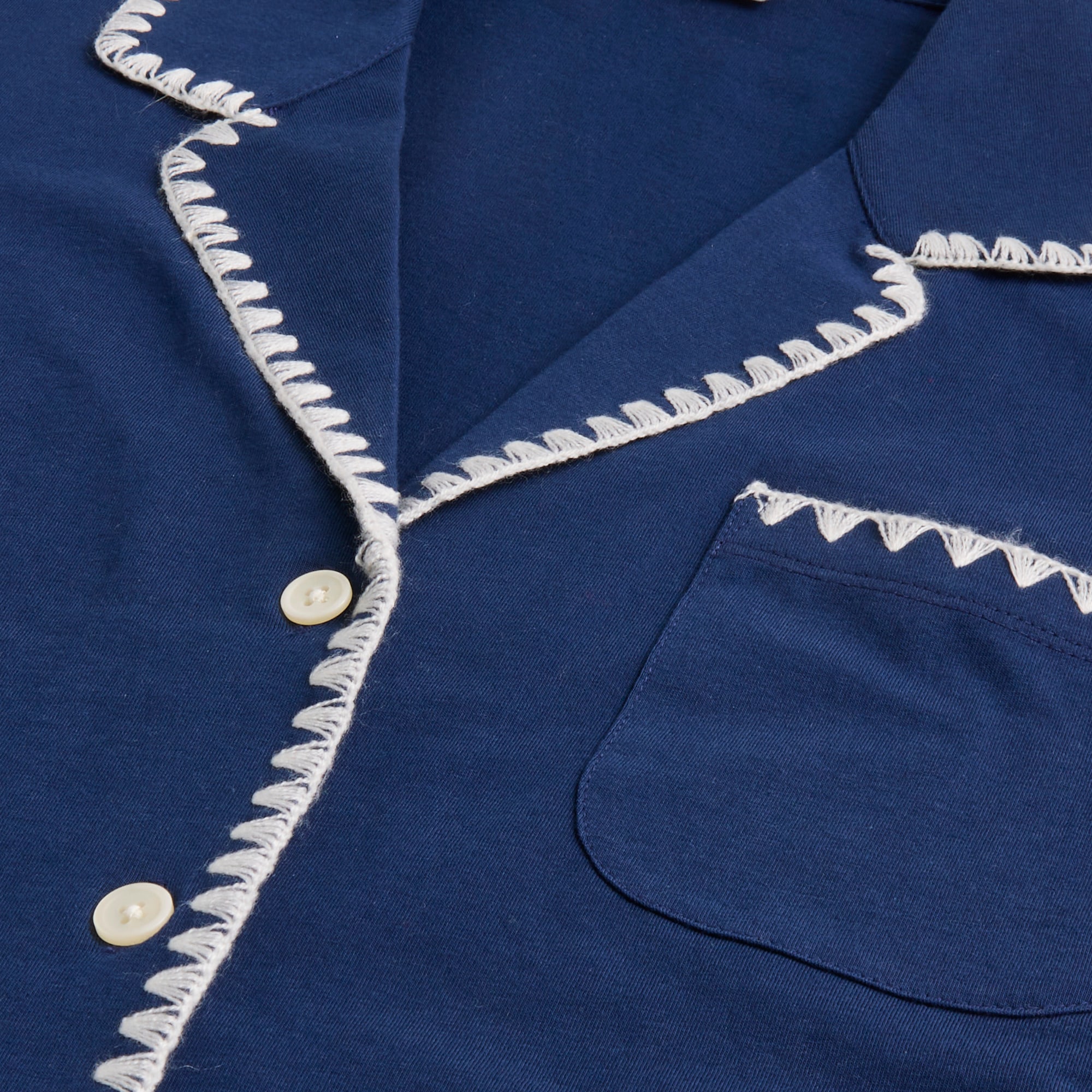 Knit whipstitch top and short pajama set