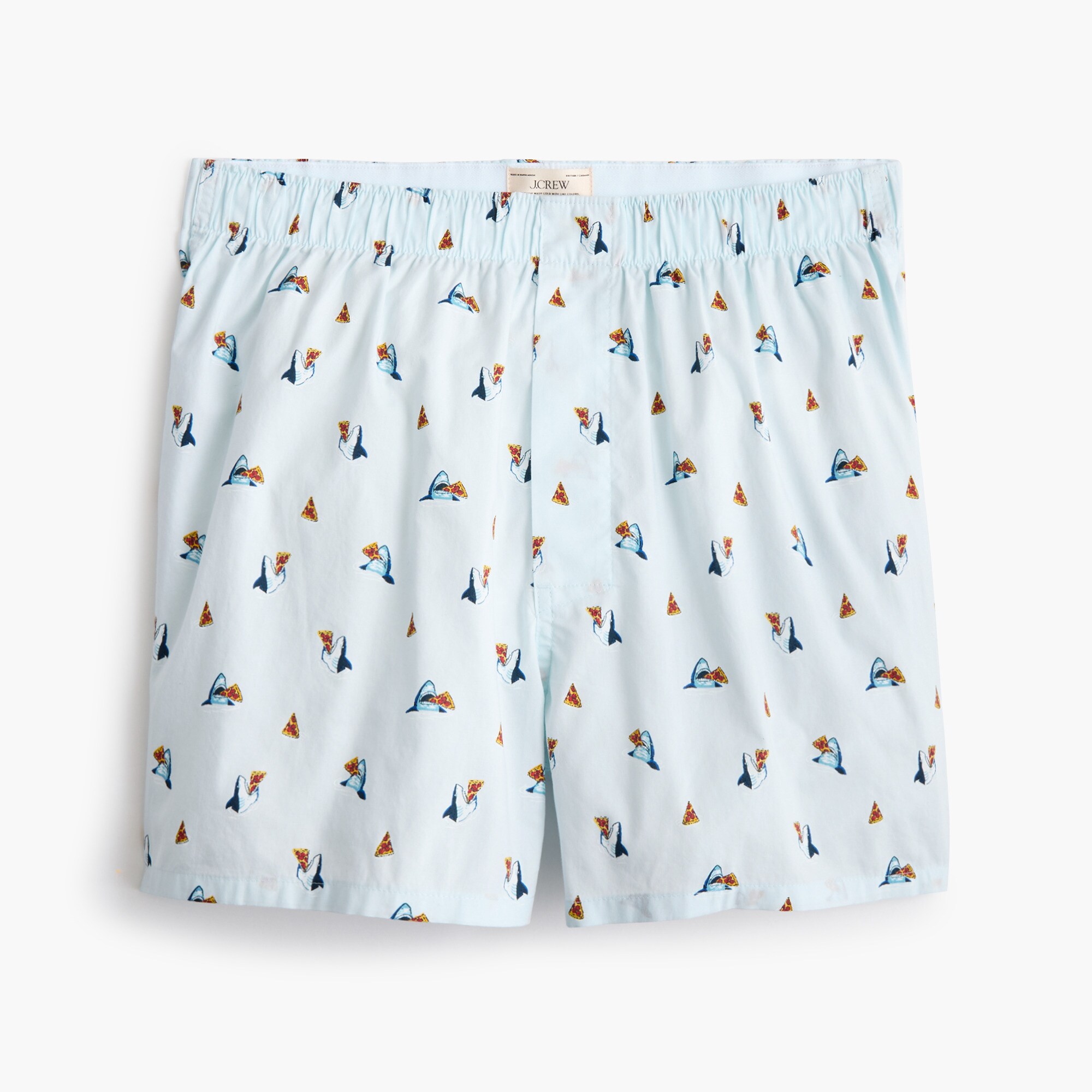 shark eating pizza boxers for men