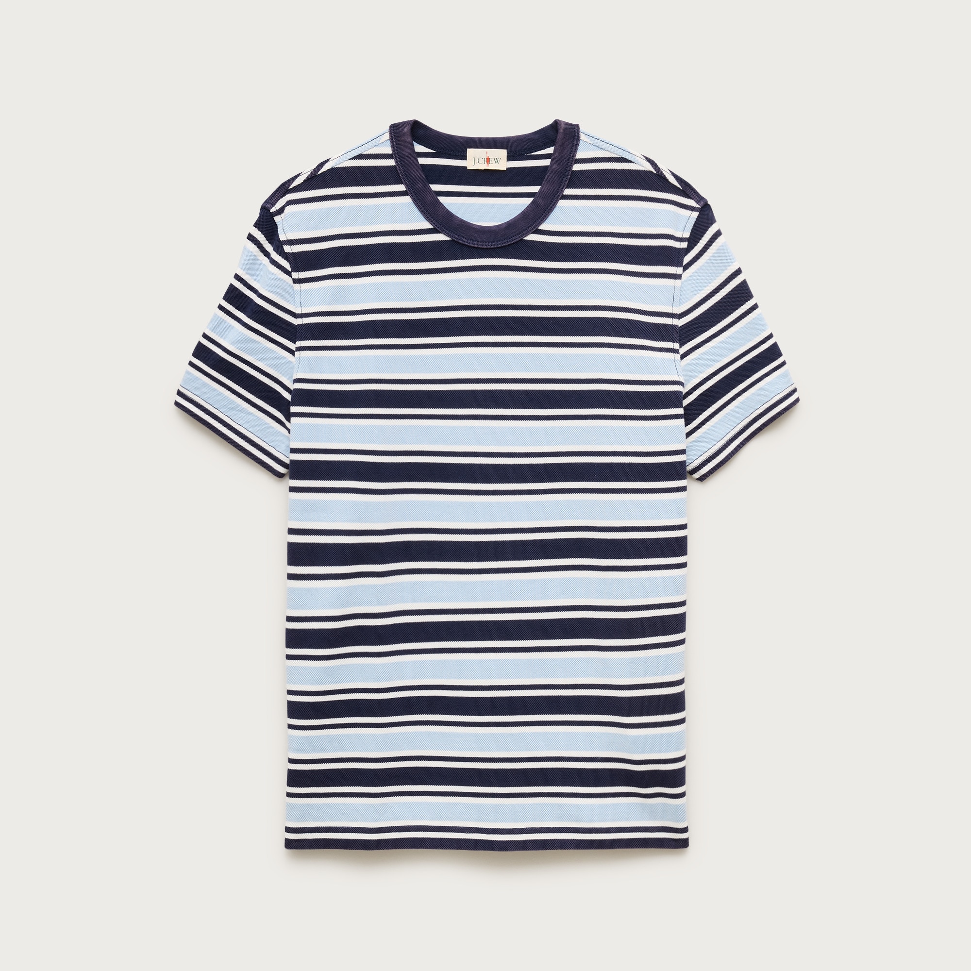 Washed piqué T-shirt in stripe