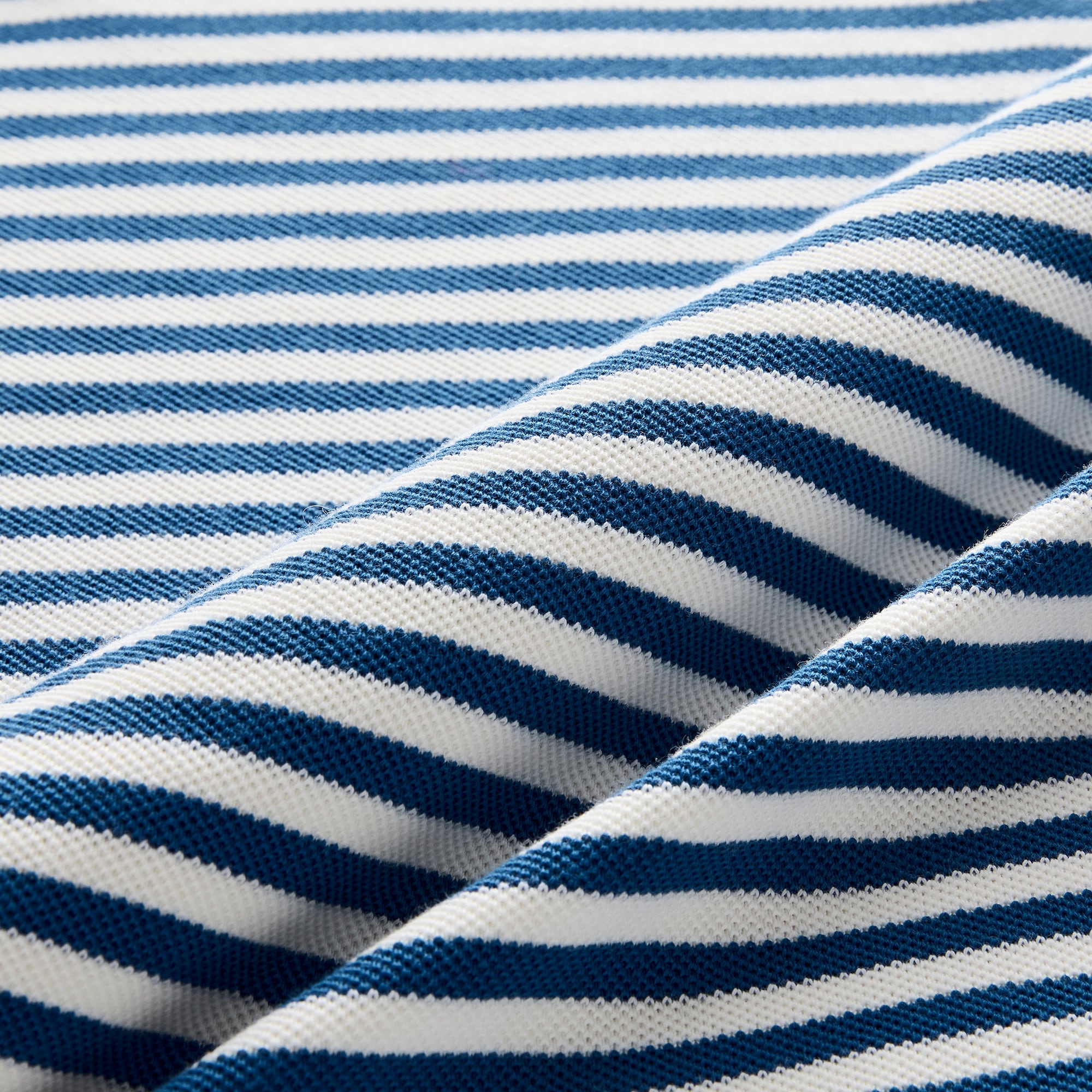 Piqué johnny-collar polo shirt in stripe
