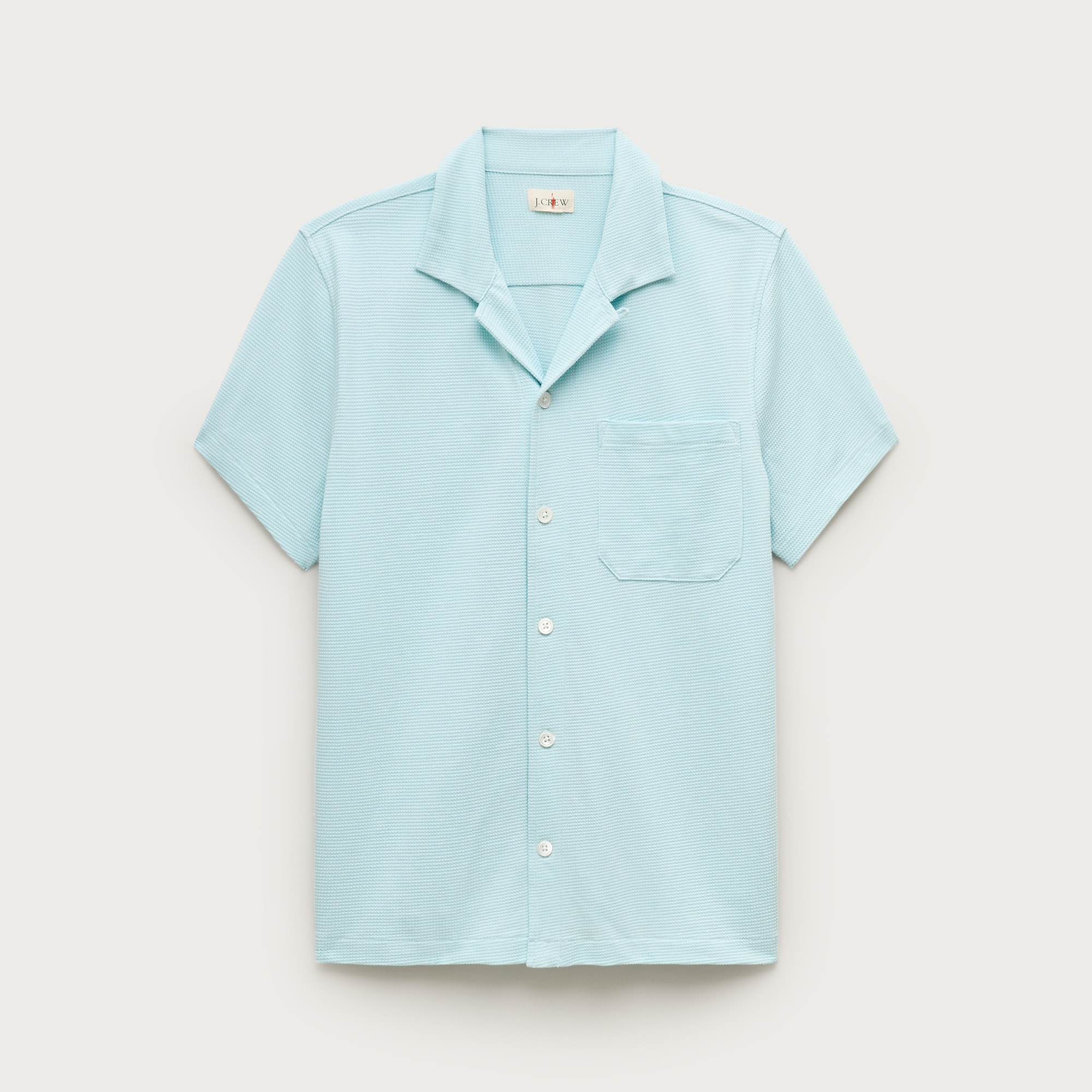 Waffle-knit Camp-collar Shirt For Men | J.Crew