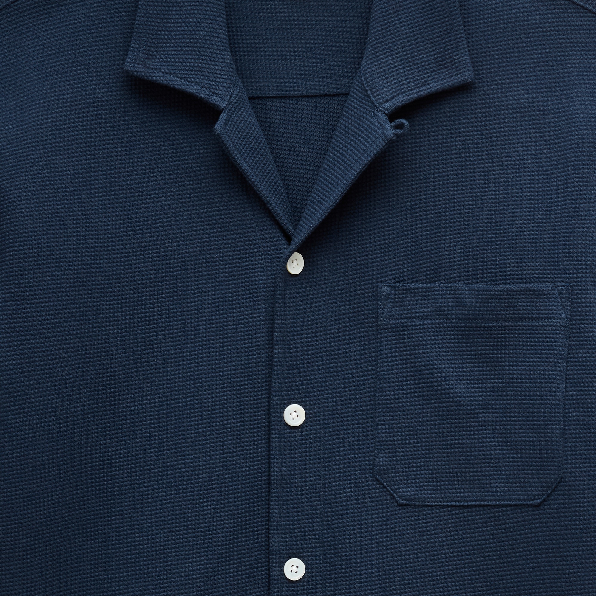Waffle-knit Camp-collar Shirt For Men | J.Crew