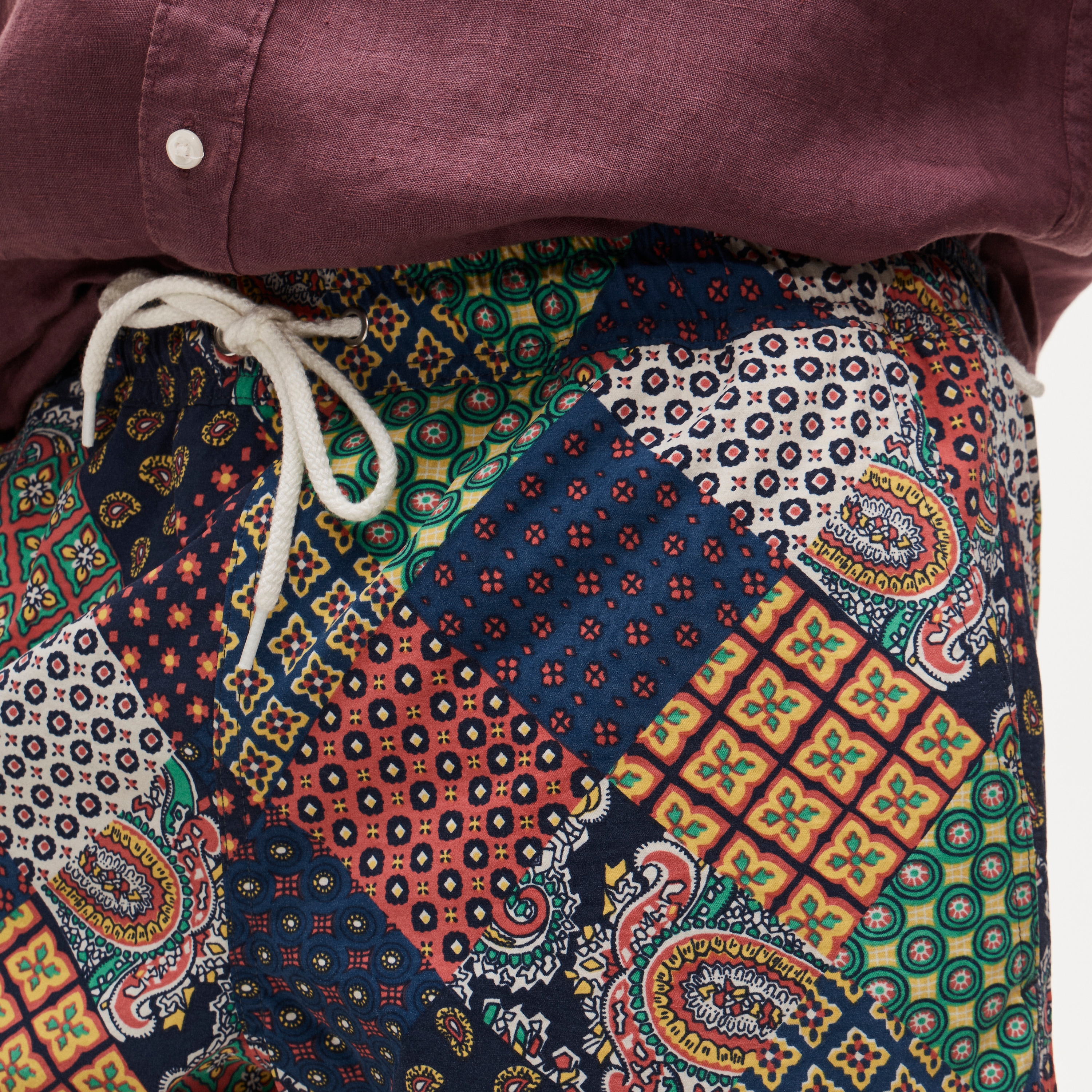 6" swim trunk in patchwork