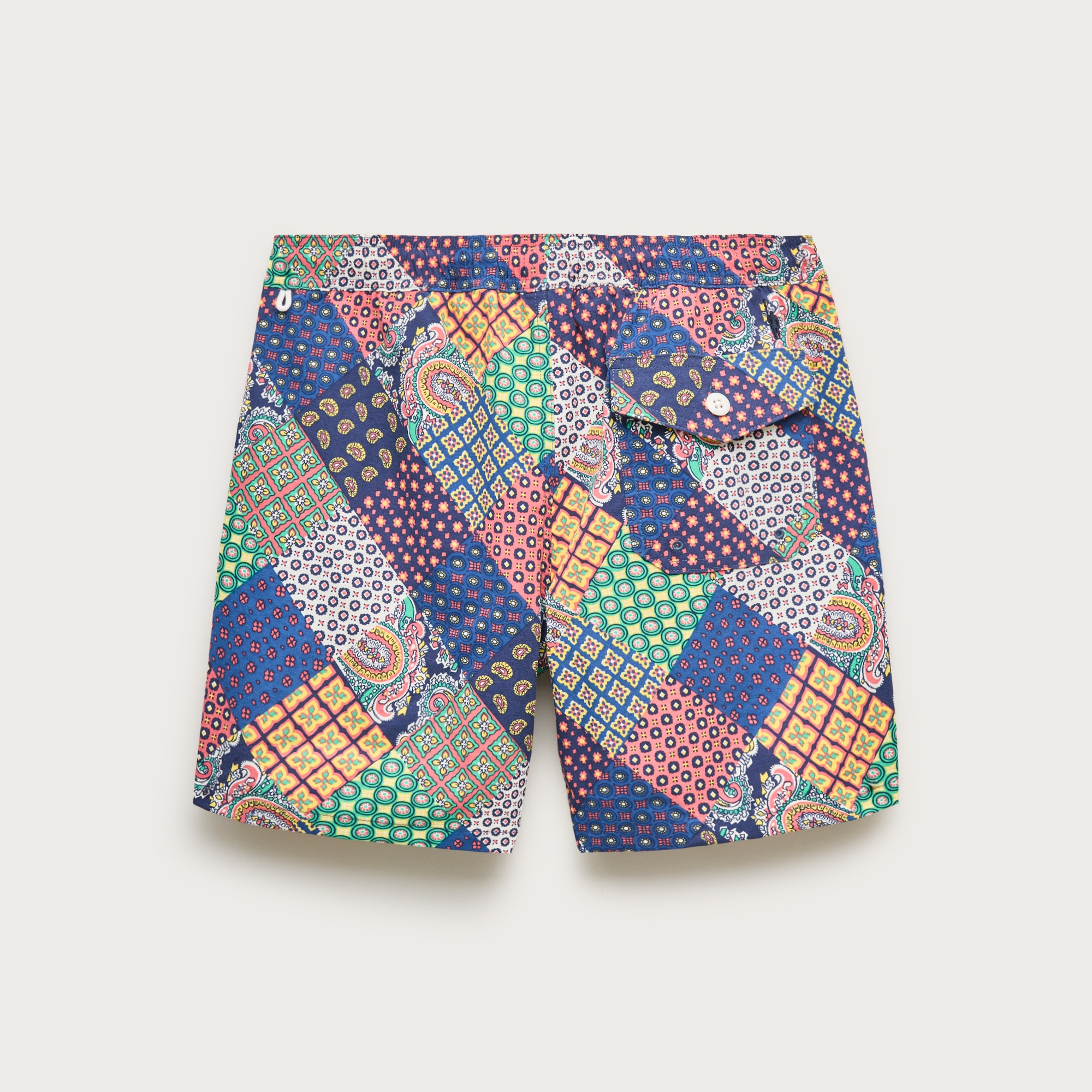 6" swim trunk in patchwork
