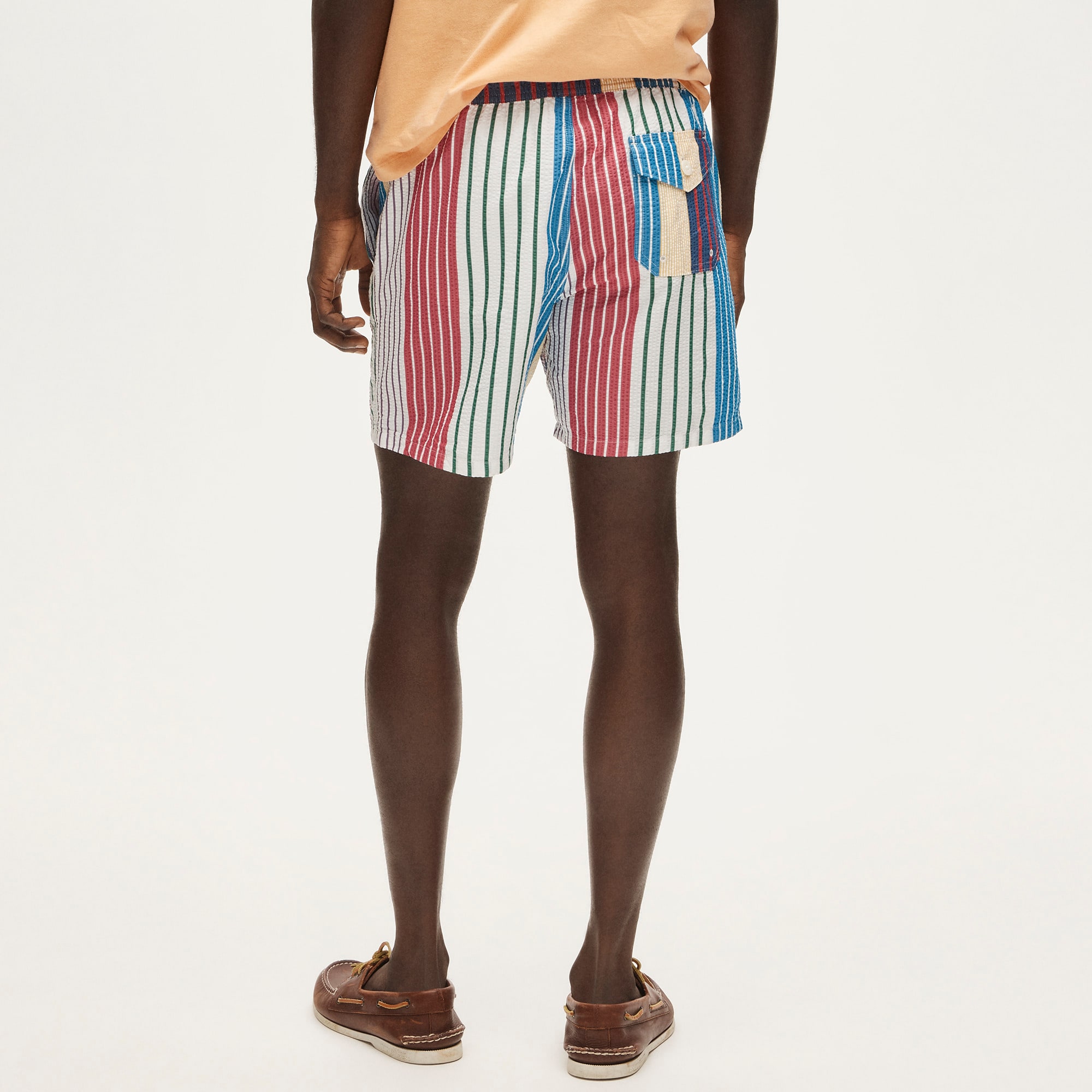 6" swim trunk in seersucker