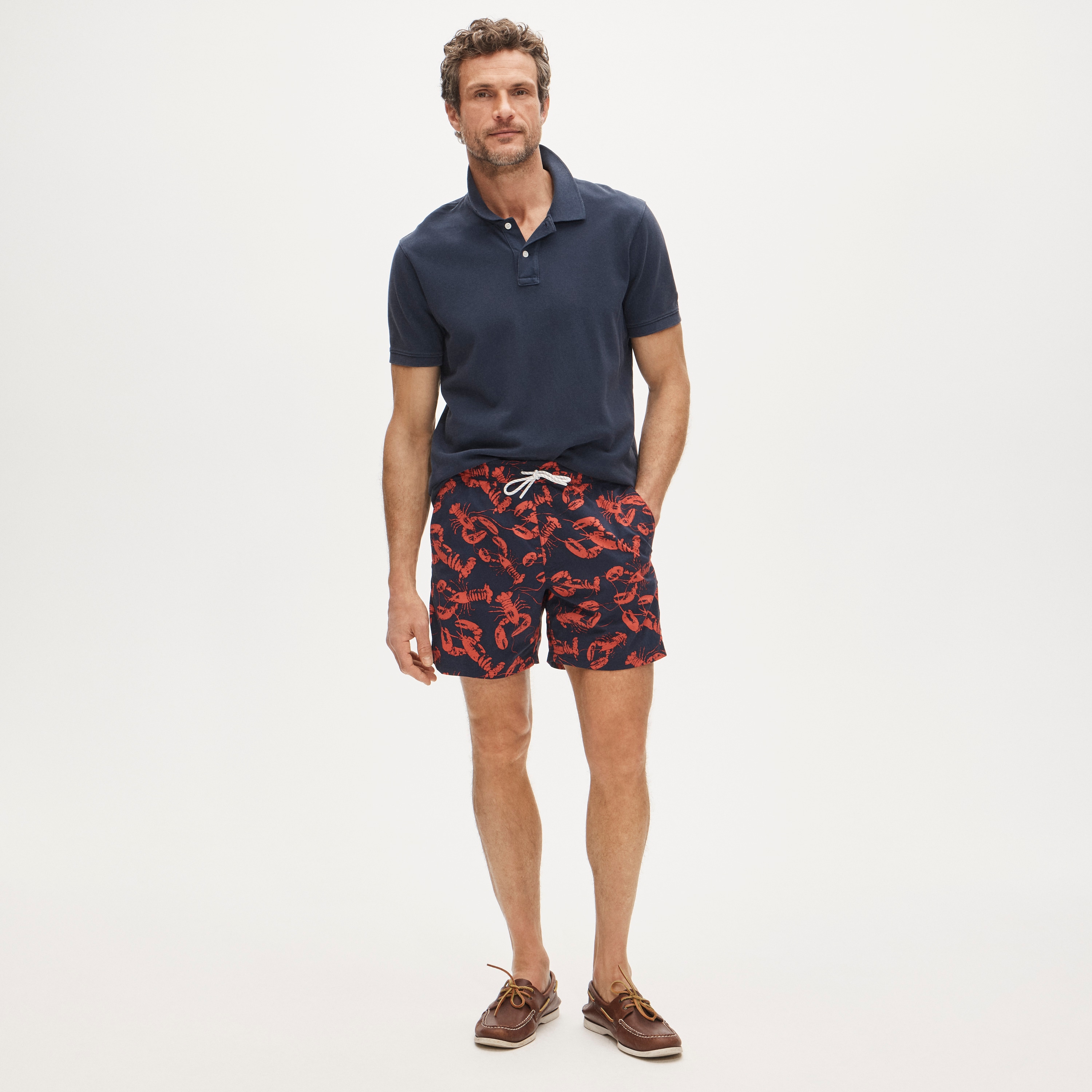 6" soft-lined stretch swim trunk