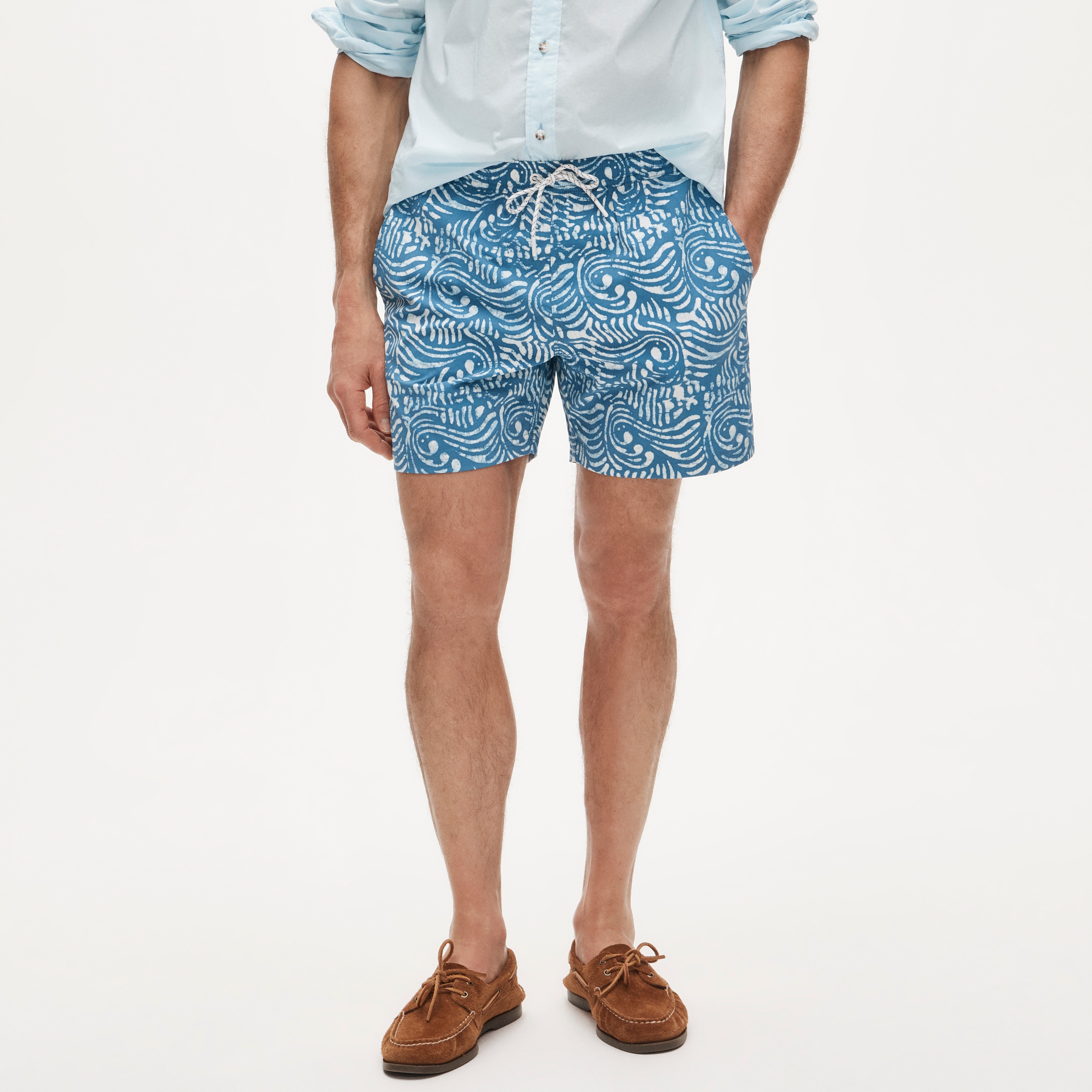 6" soft-lined stretch swim trunk